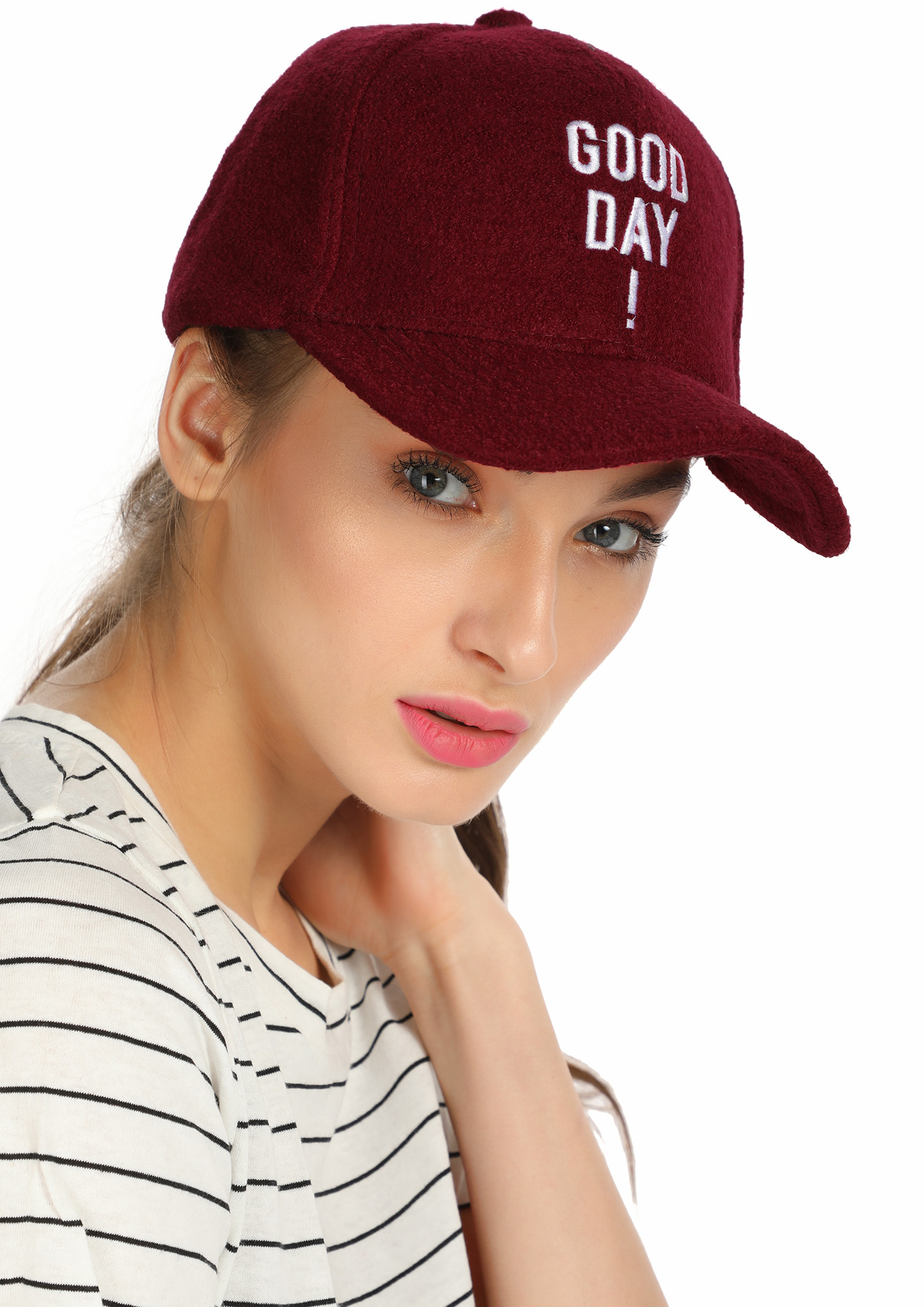 ONLY GOOD VIBES WINE RED BASEBALL CAP