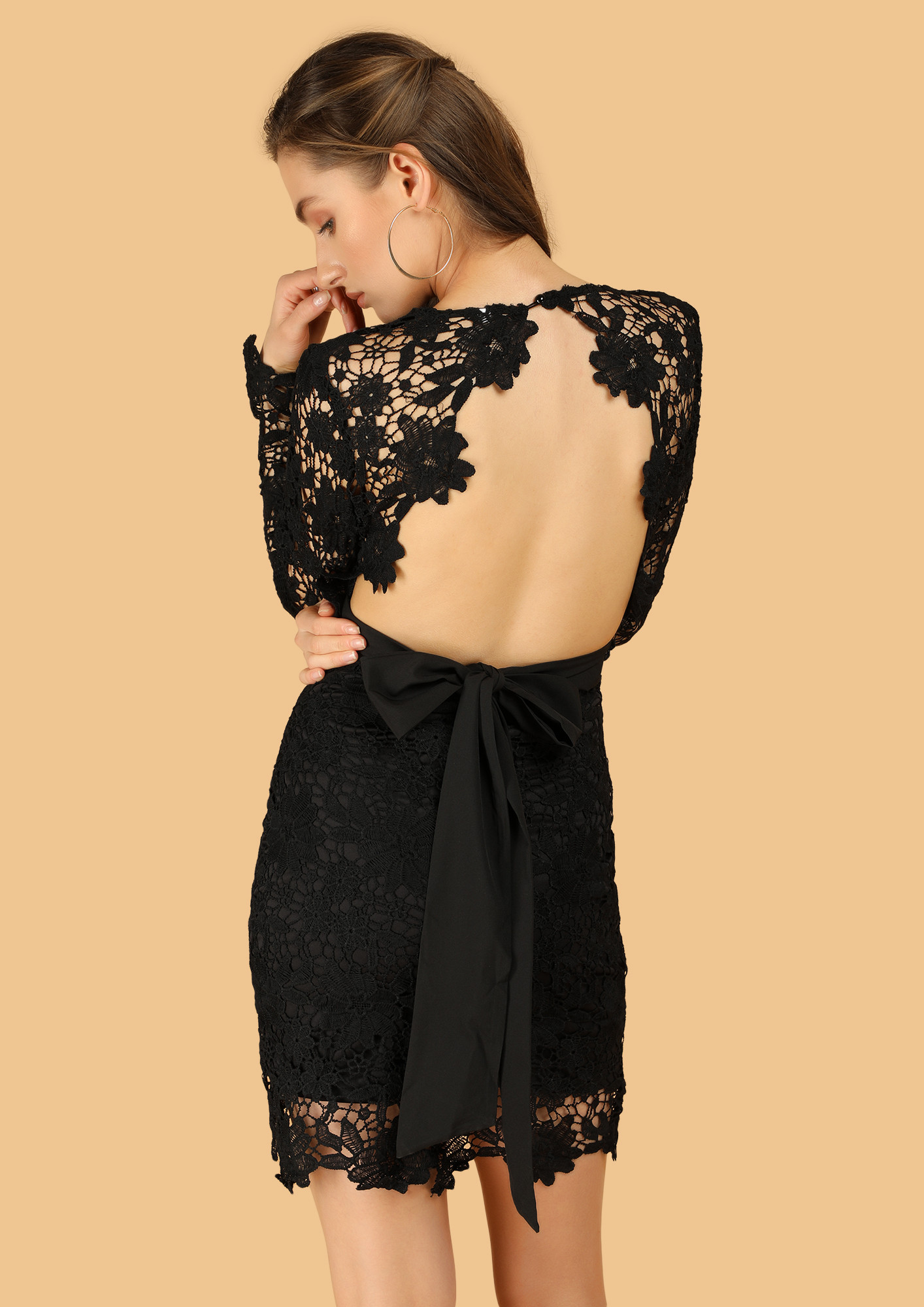  Women's Black Lace Dress