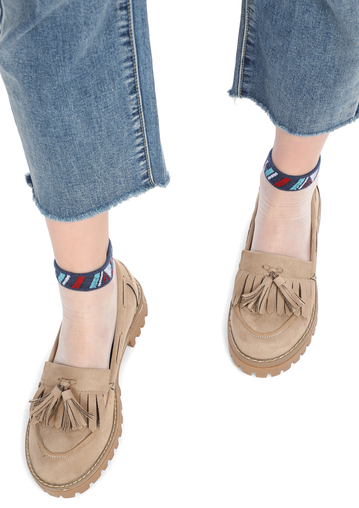 ON-DUTY PERFECT BLUE BEIGE LOAFERS