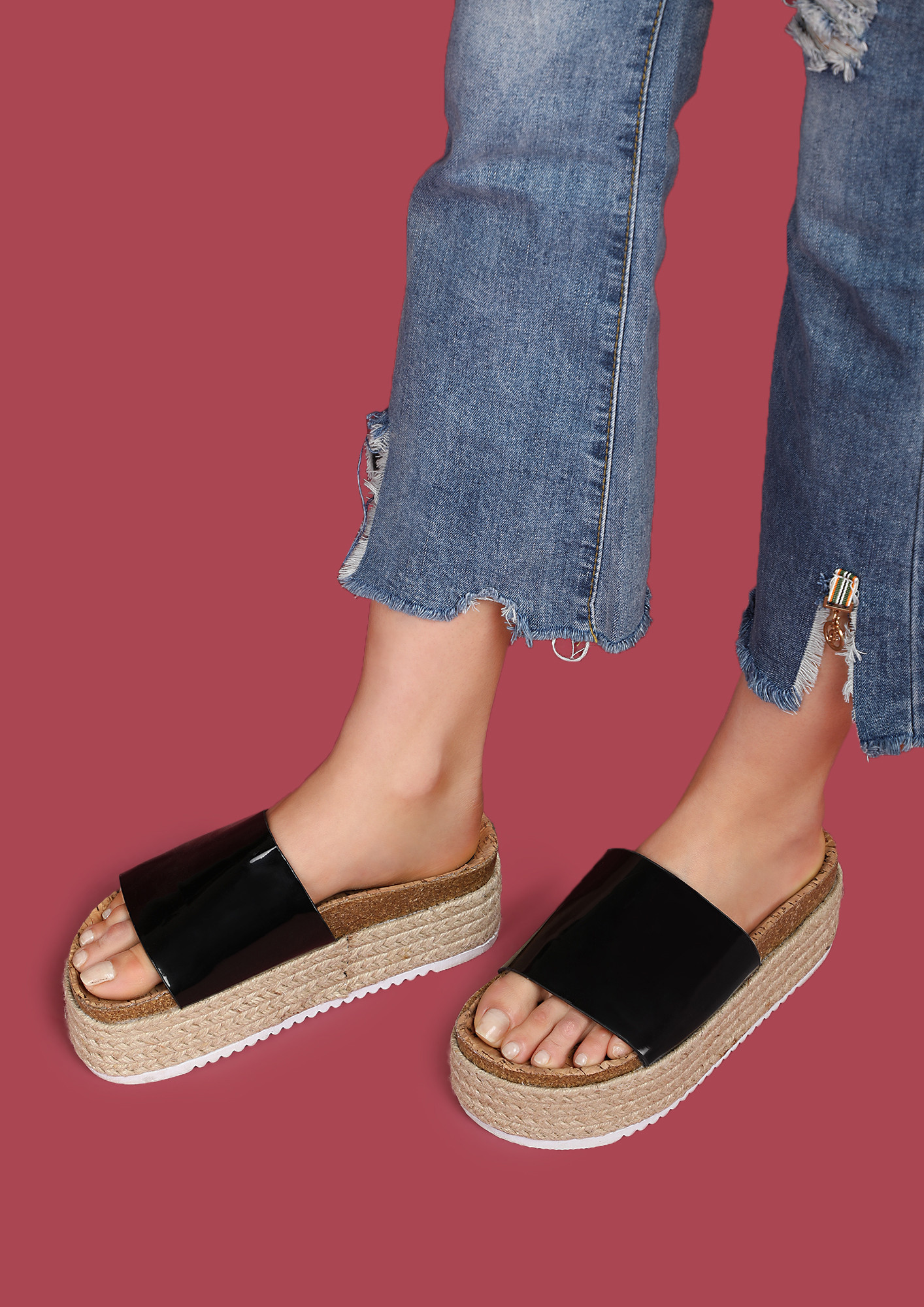 SLIP INTO AN EASE BLACK HEELED SANDALS