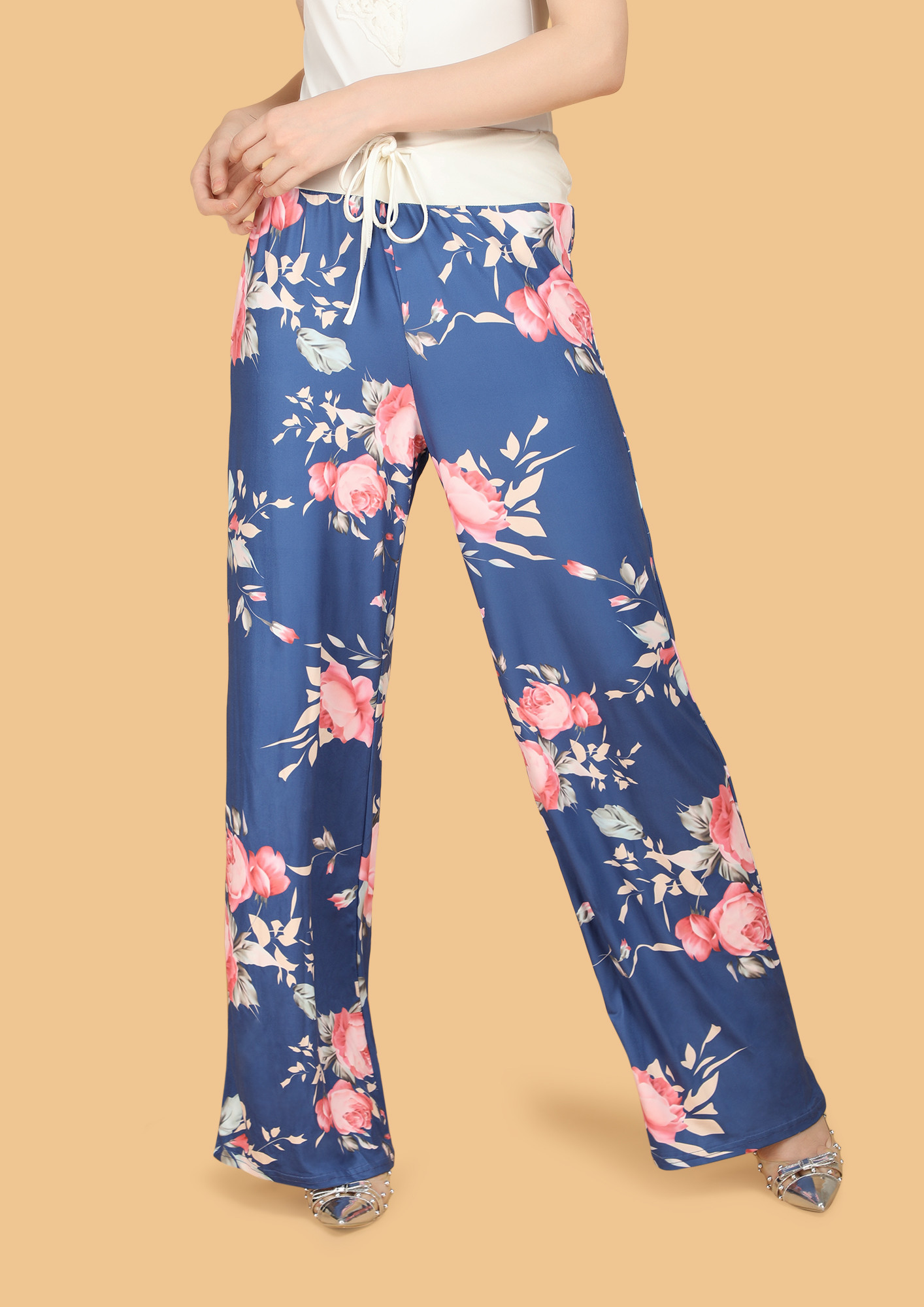 LOVE AT FIRST SIGHT BLUE FLORAL PANTS