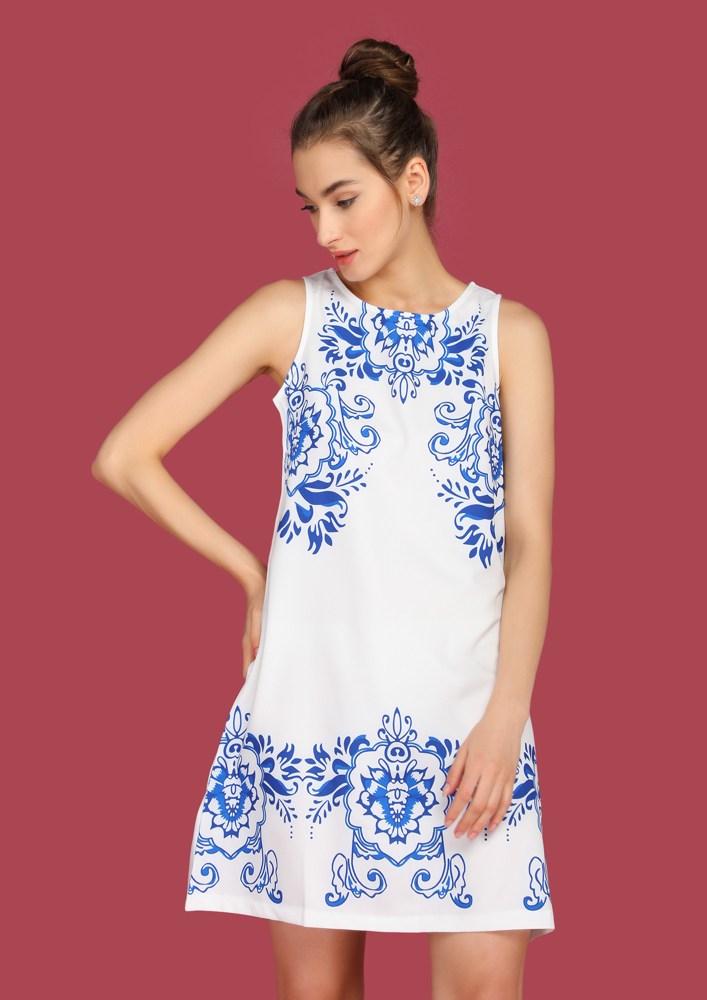 INKED TO PERFECTION WHITE SHIFT DRESS