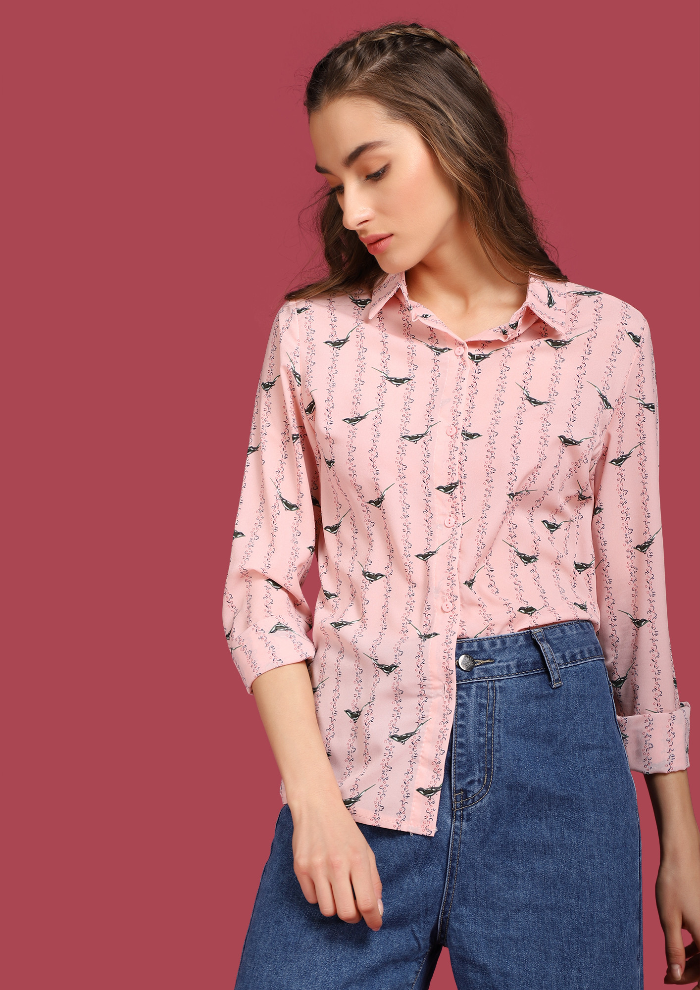 SHOW OFF YOUR CHIRPY SIDE PINK SHIRT