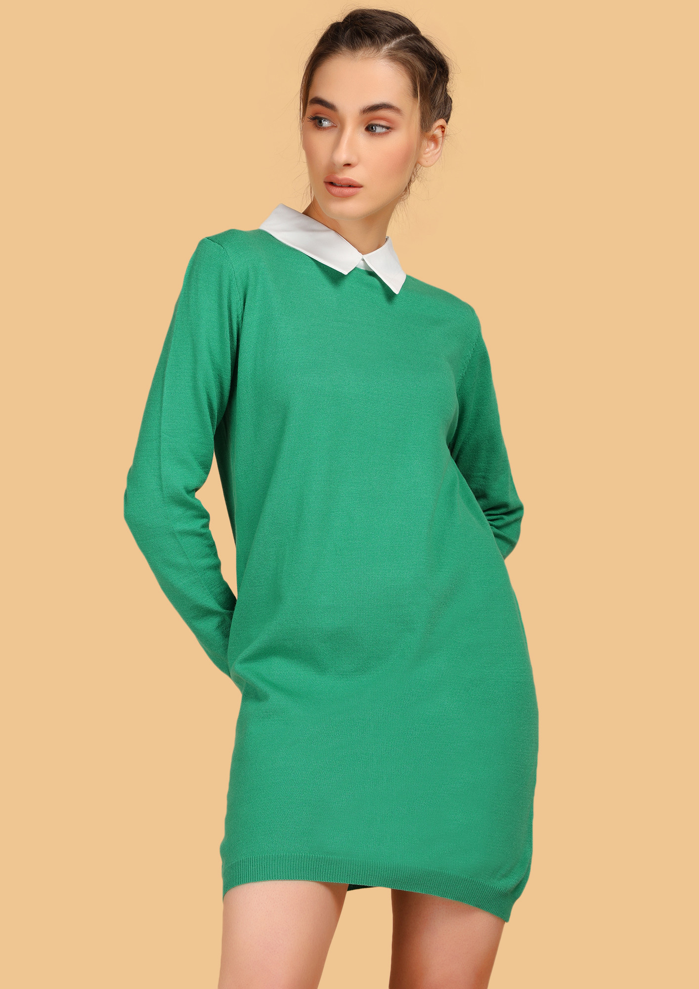 TAKING CARE OF BUSINESS GREEN SHIRT DRESS