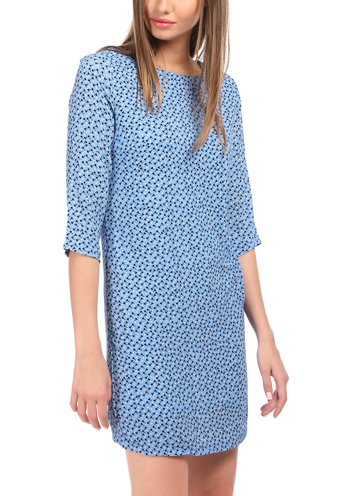 OH SO RELAXED BLUE PRINTED SHIFT DRESS