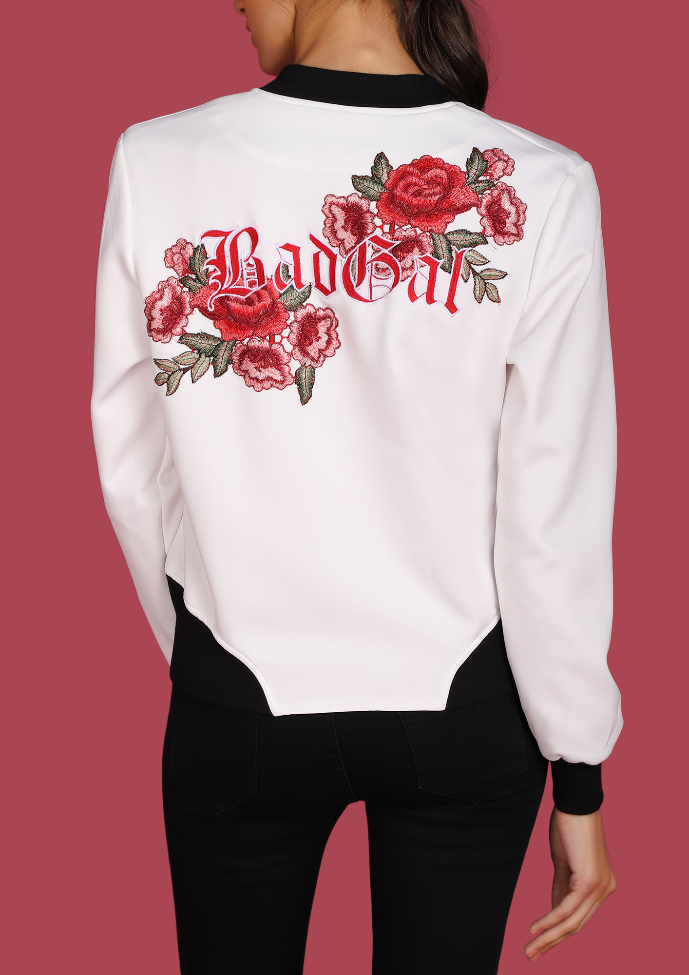 ROSES FOR THE BADGAL WHITE JACKET