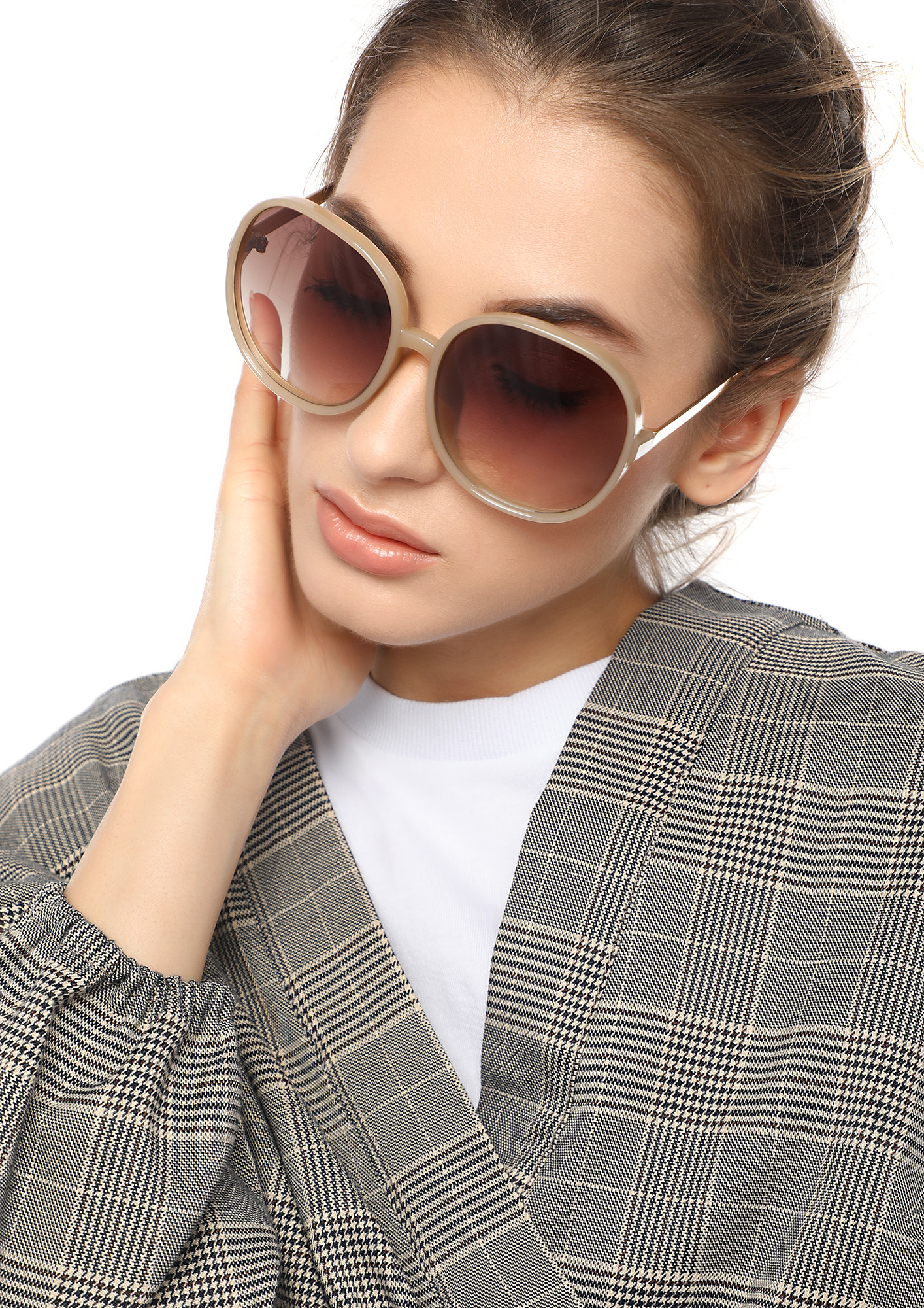 REMEMBERING VINTAGE GLAM BROWN SQUARE SUNGLASSES