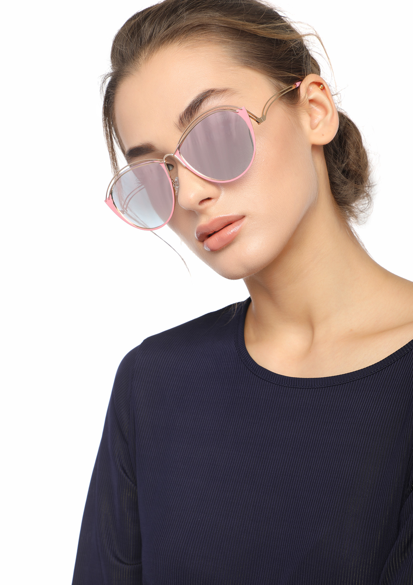 LOVE FOR CURVES PINK RETRO SUNGLASSES