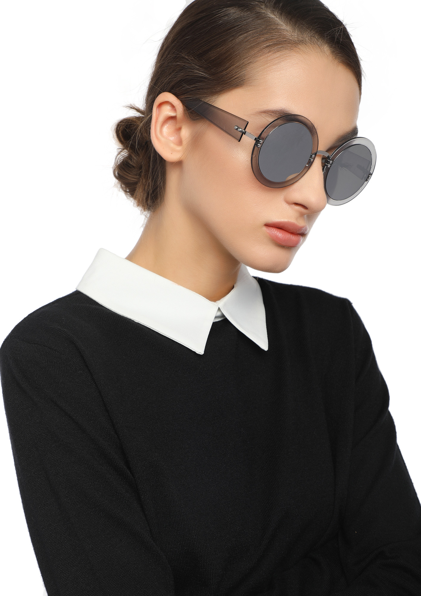 FEEL THE SPIN WHITE REFLECTIVE ROUND SUNGLASSES