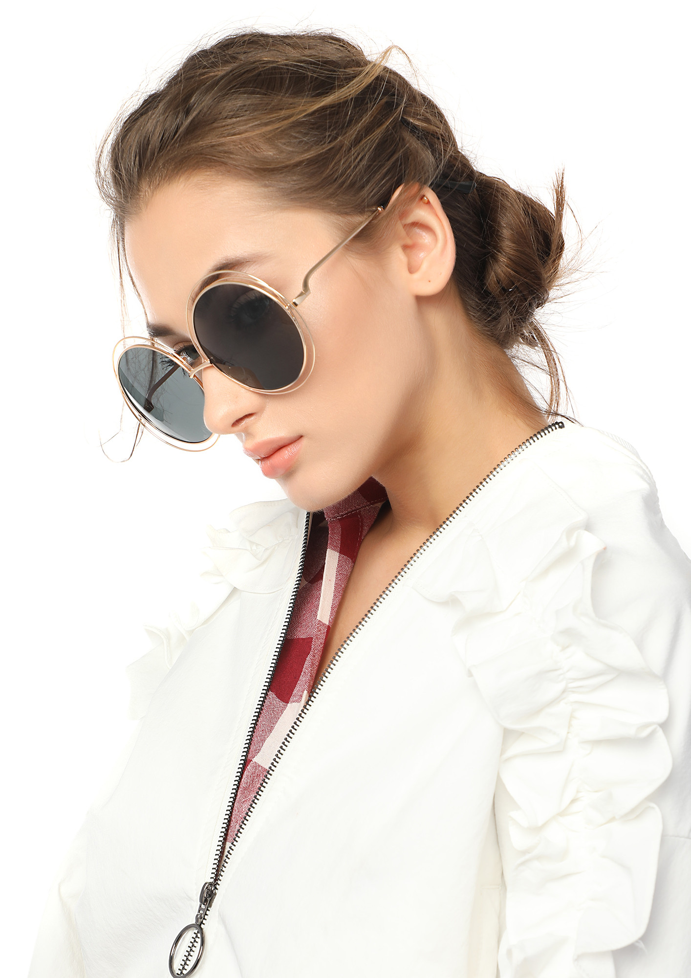 LEARNING CURVE GREY ROUND SUNGLASSES