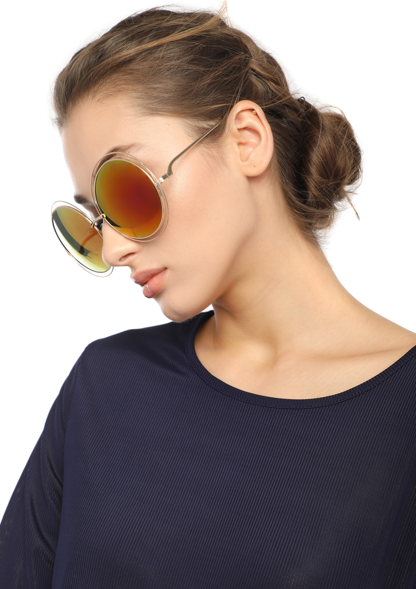 LEARNING CURVE PURPLE RED ROUND SUNGLASSES