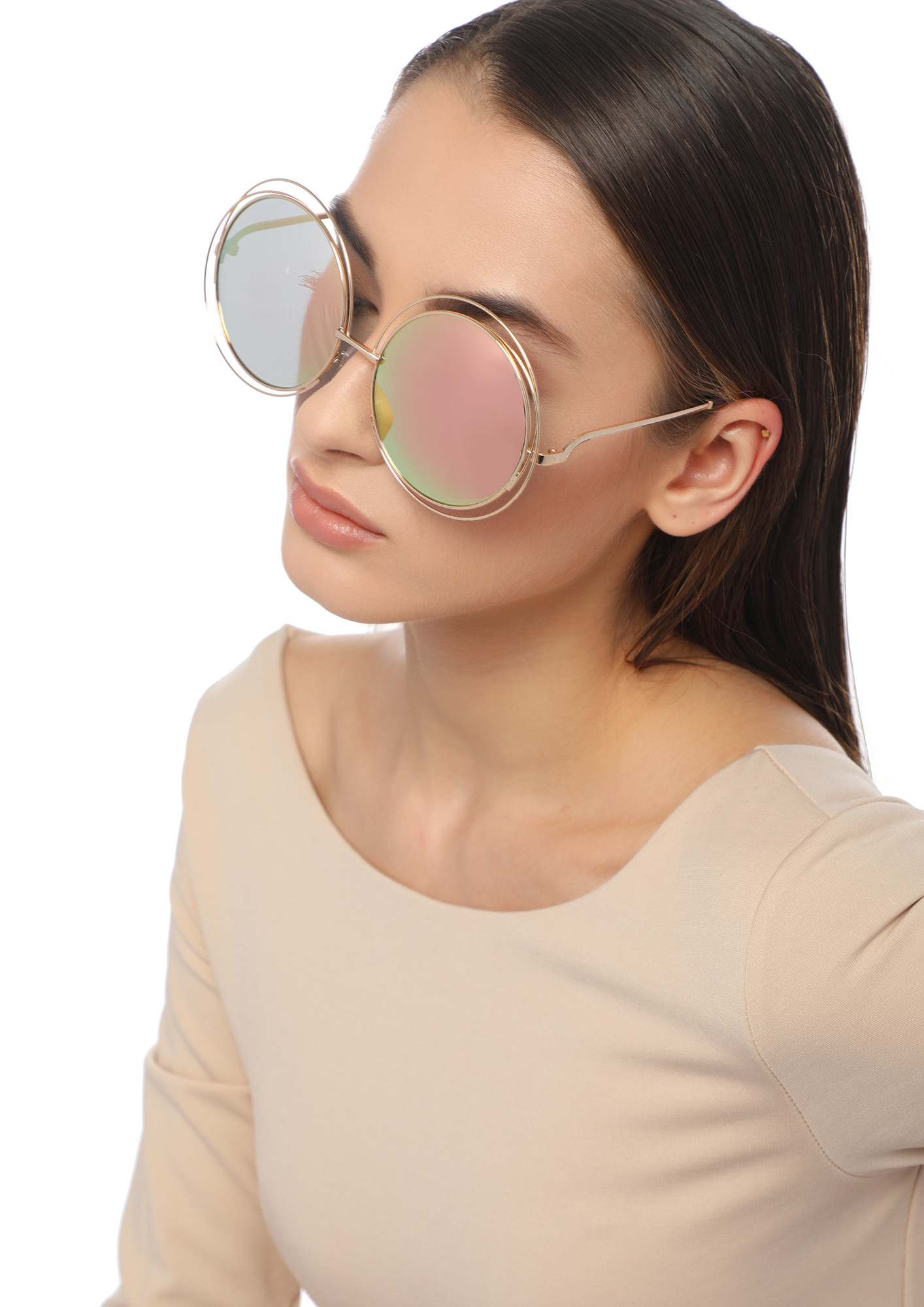 LEARNING CURVE PINK ROUND SUNGLASSES