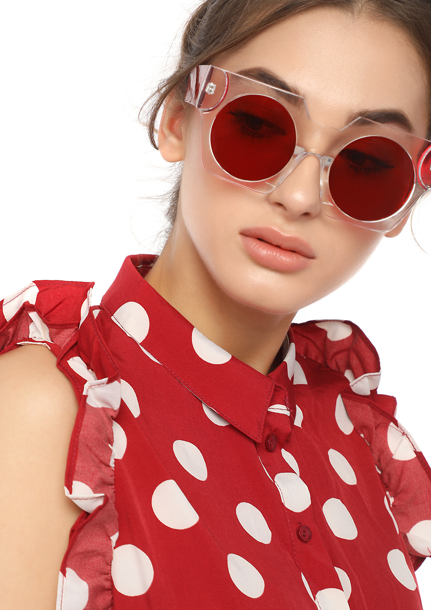 TAKE ME TO THE POOLSIDE RED SQUARE SUNGLASSES