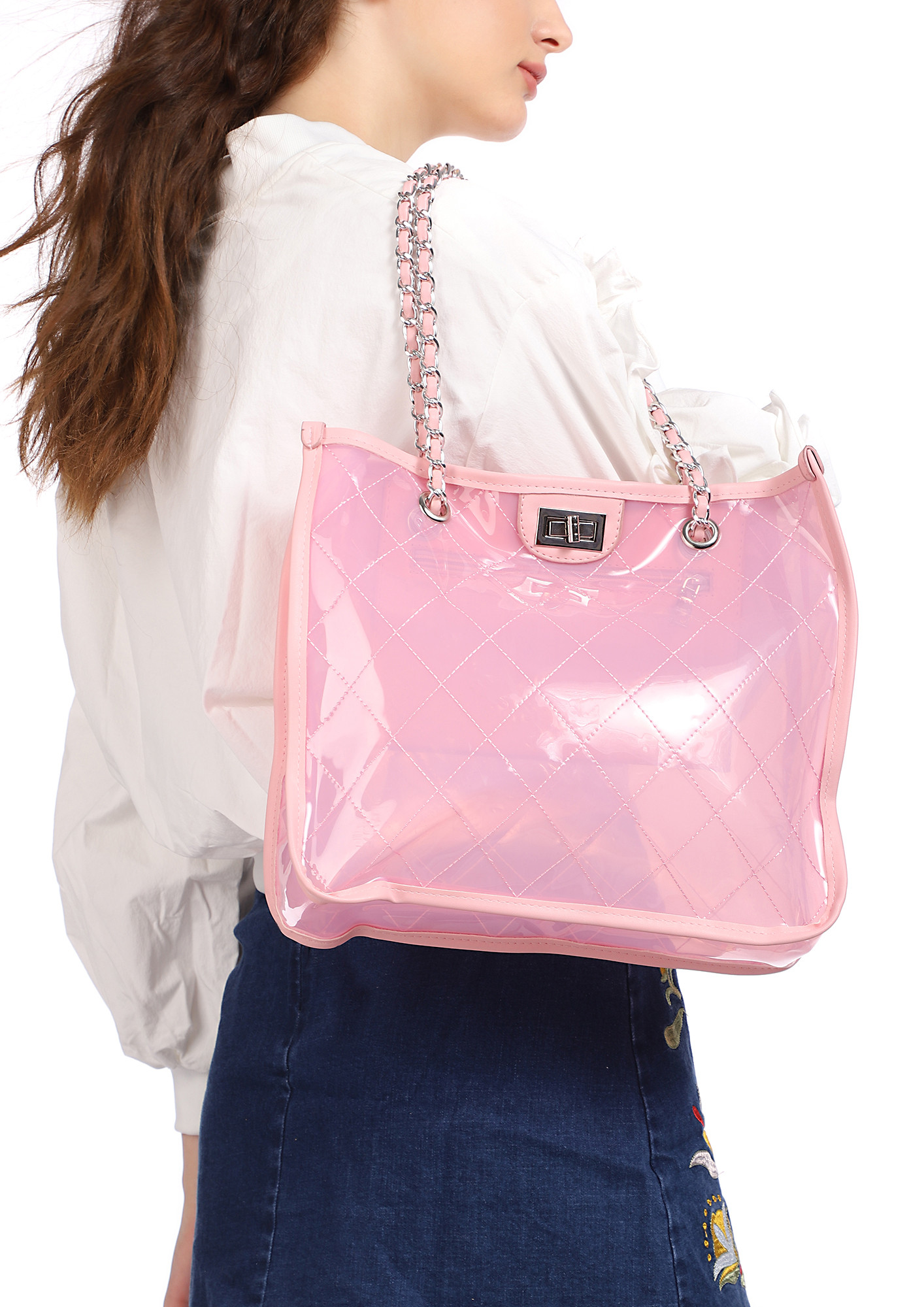 CLEAR YOUR DOUBTS PINK TOTE BAG