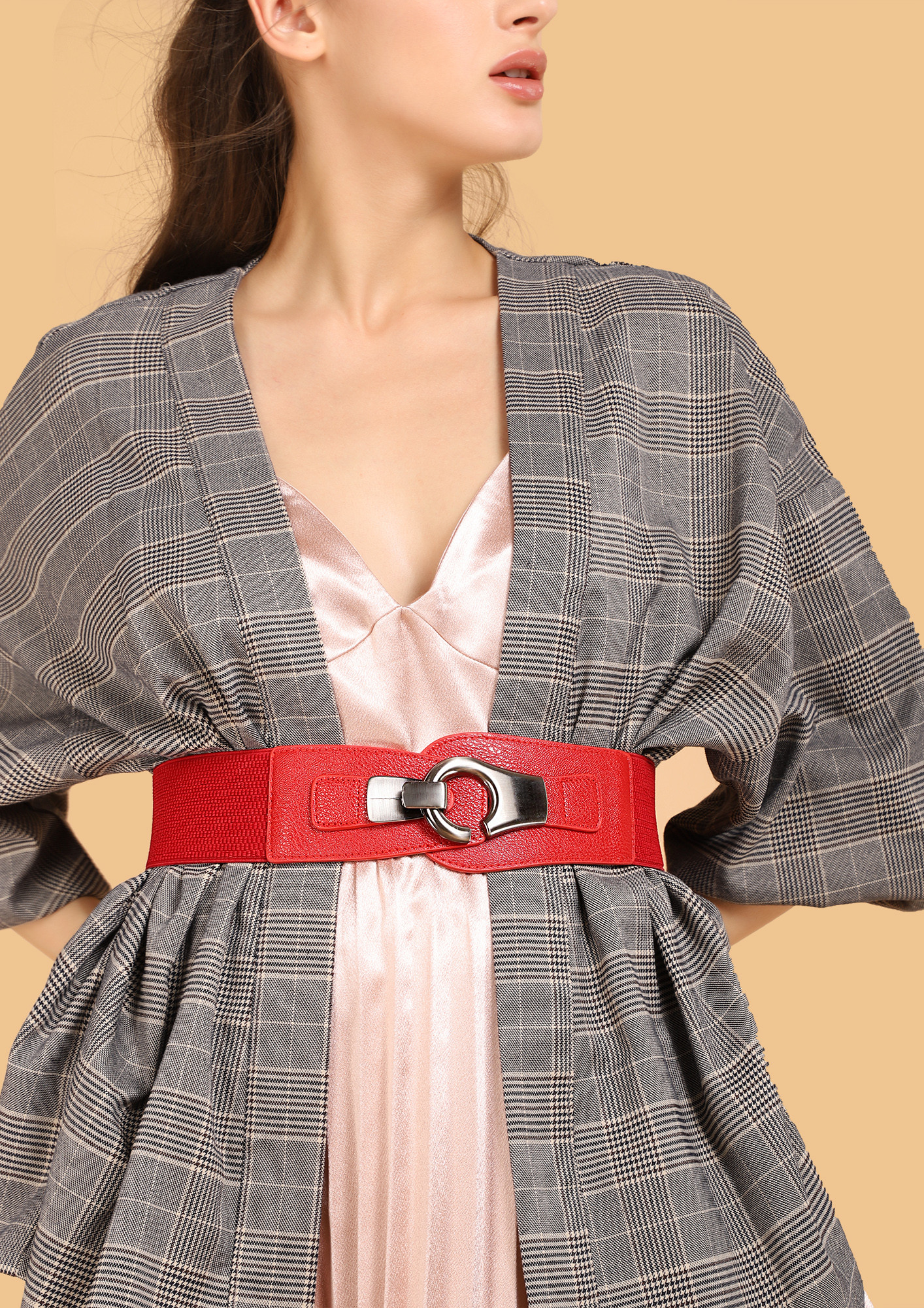 CASUAL HOOK-UP RED WIDE BELT