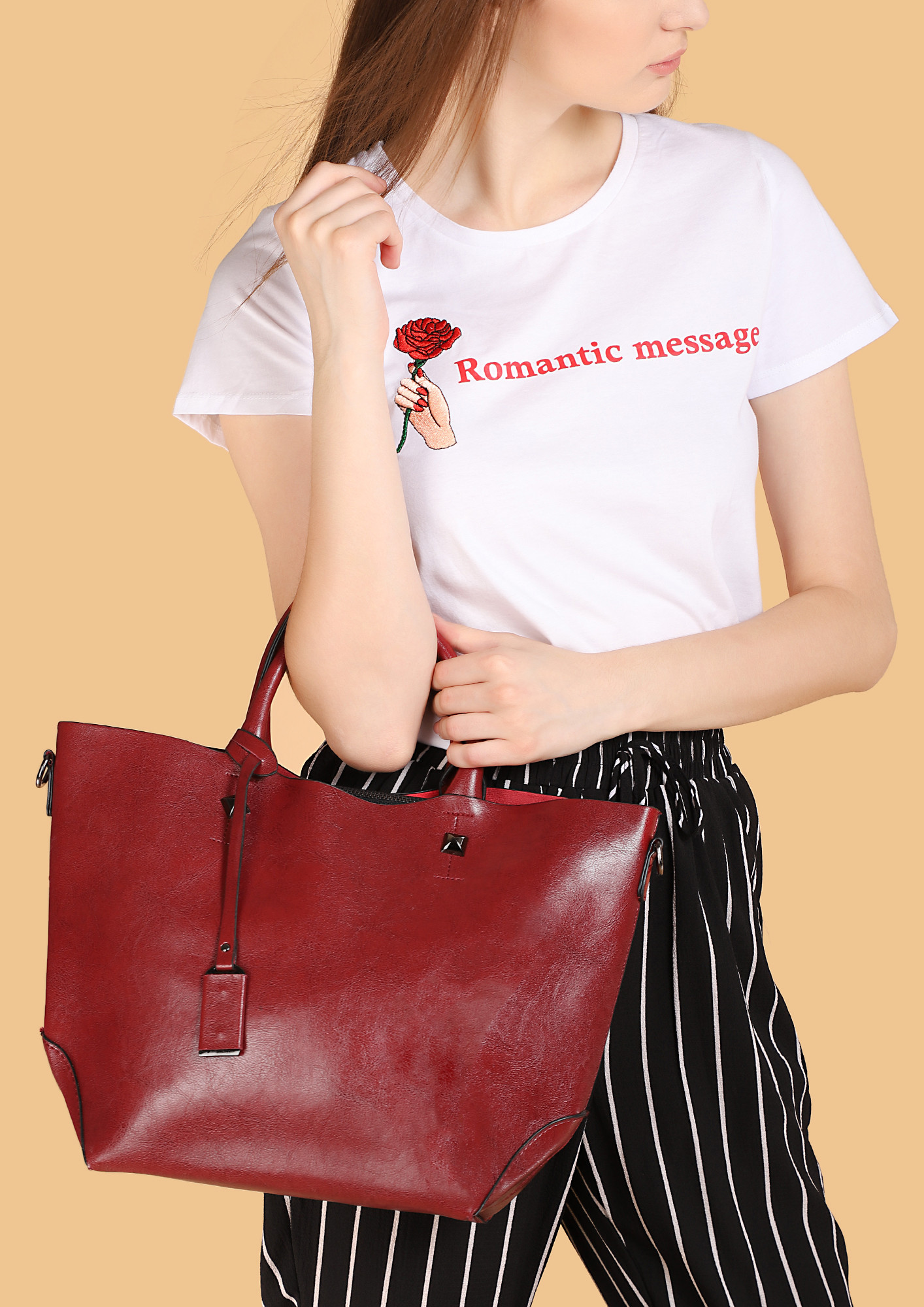 SPACE FOR THE BABE RED TOTE BAG
