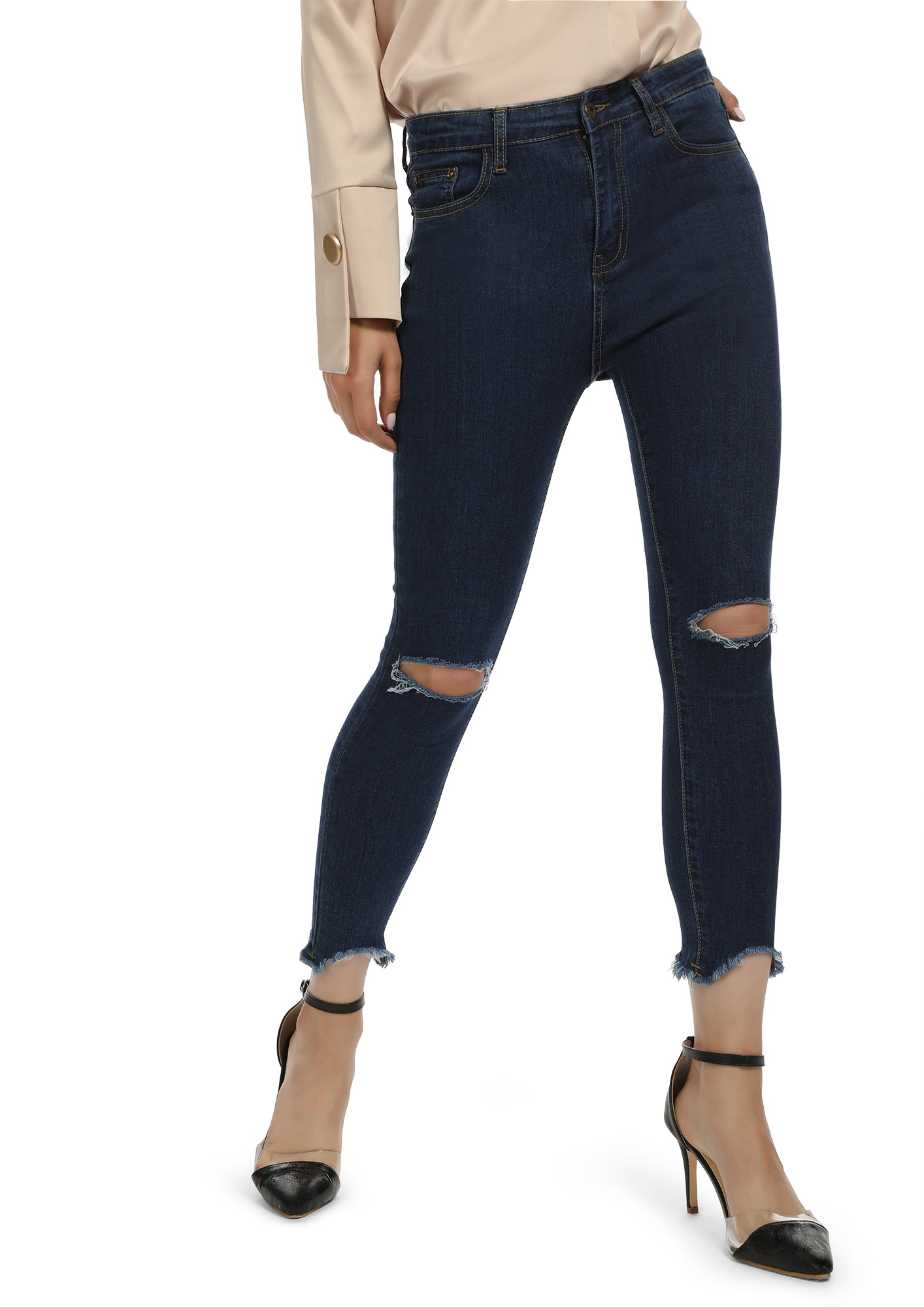 RAW BOTTOMS BLUE CROPPED JEANS