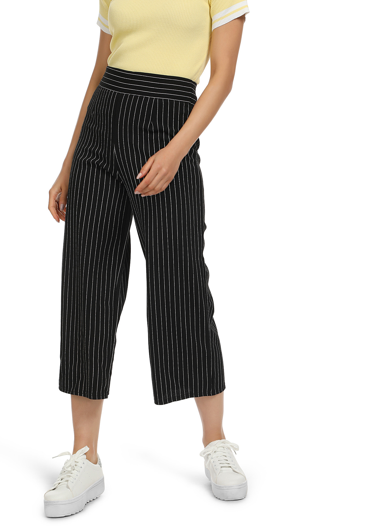 LIVING ON A THIN LINE BLACK CULOTTES