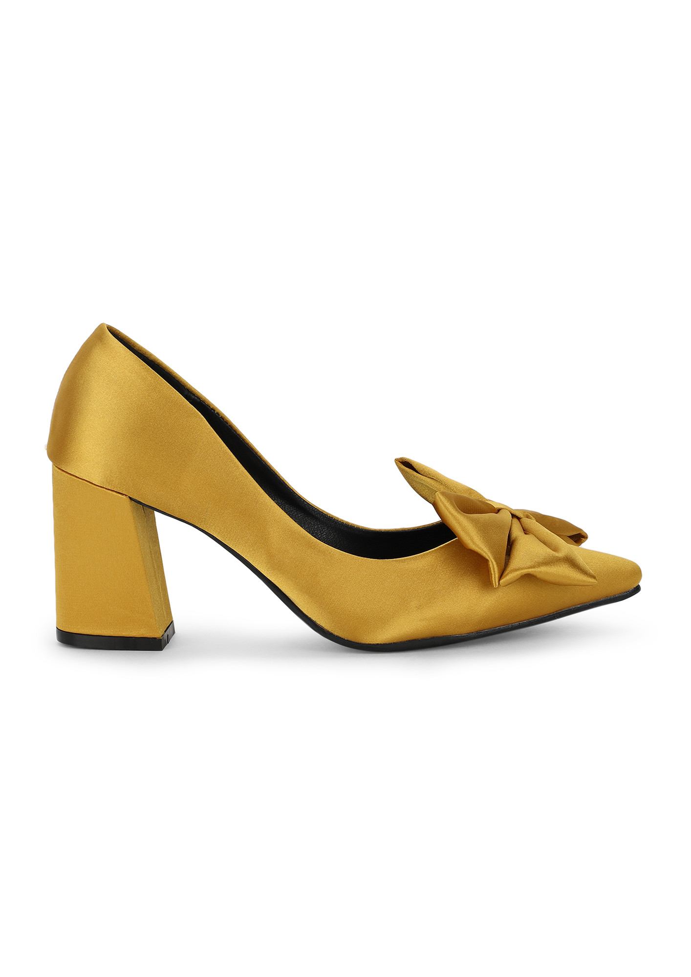 Barely There Block Heel In Neon Yellow – Fearless