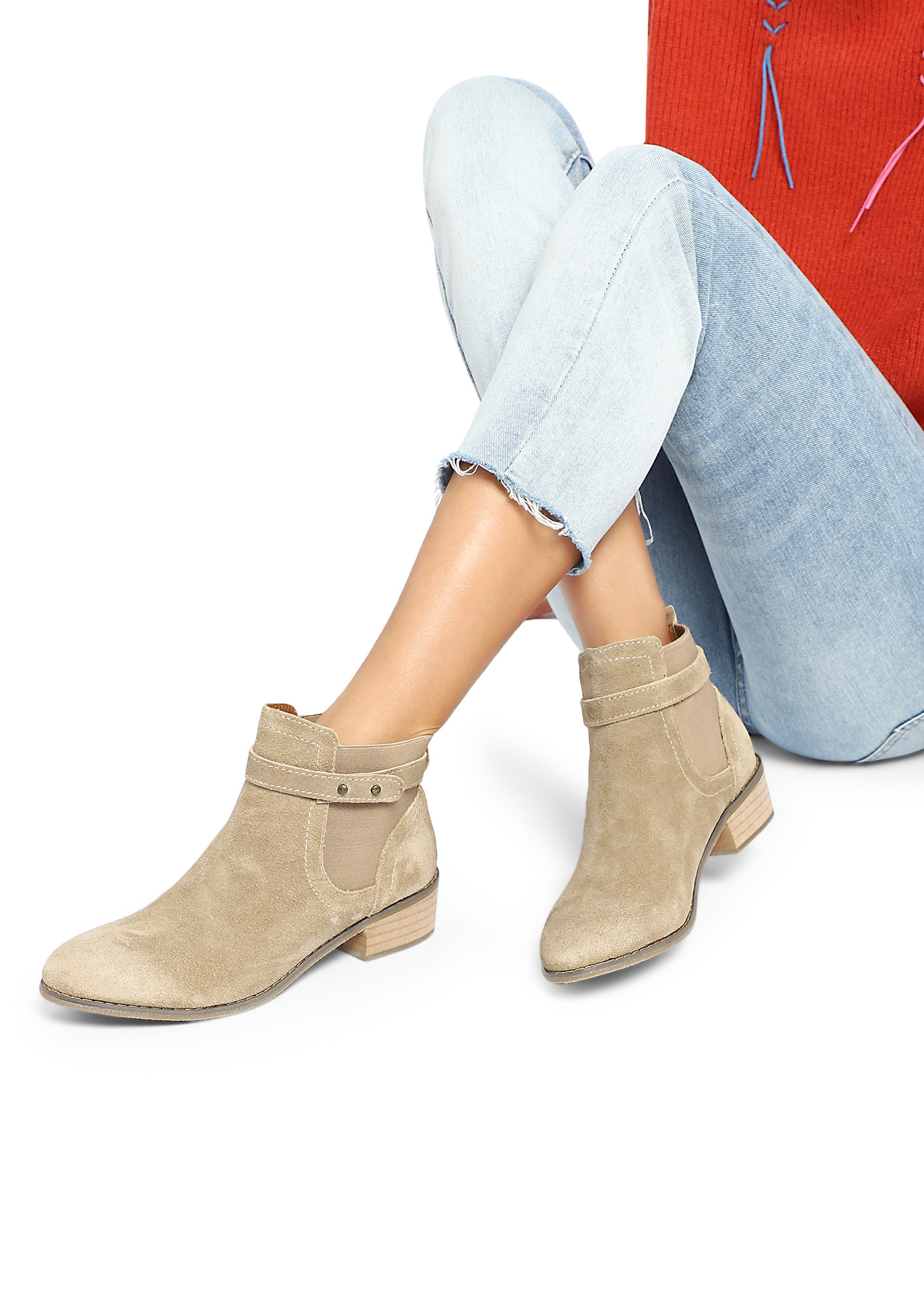 ALL OVER YOU SUEDE BEIGE ANKLE BOOTS