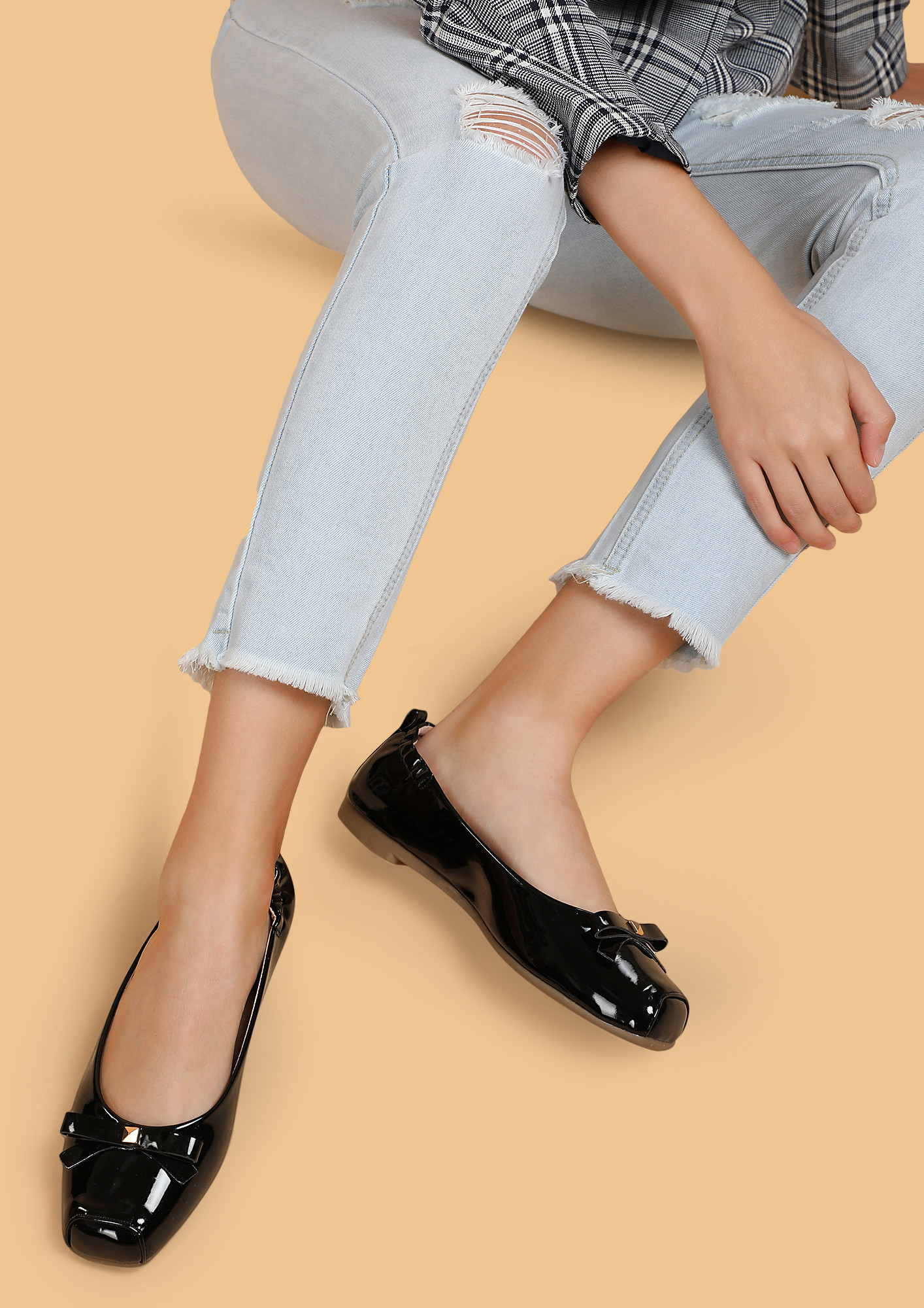 MAKING A DIFFERENCE BLACK BALLET FLATS