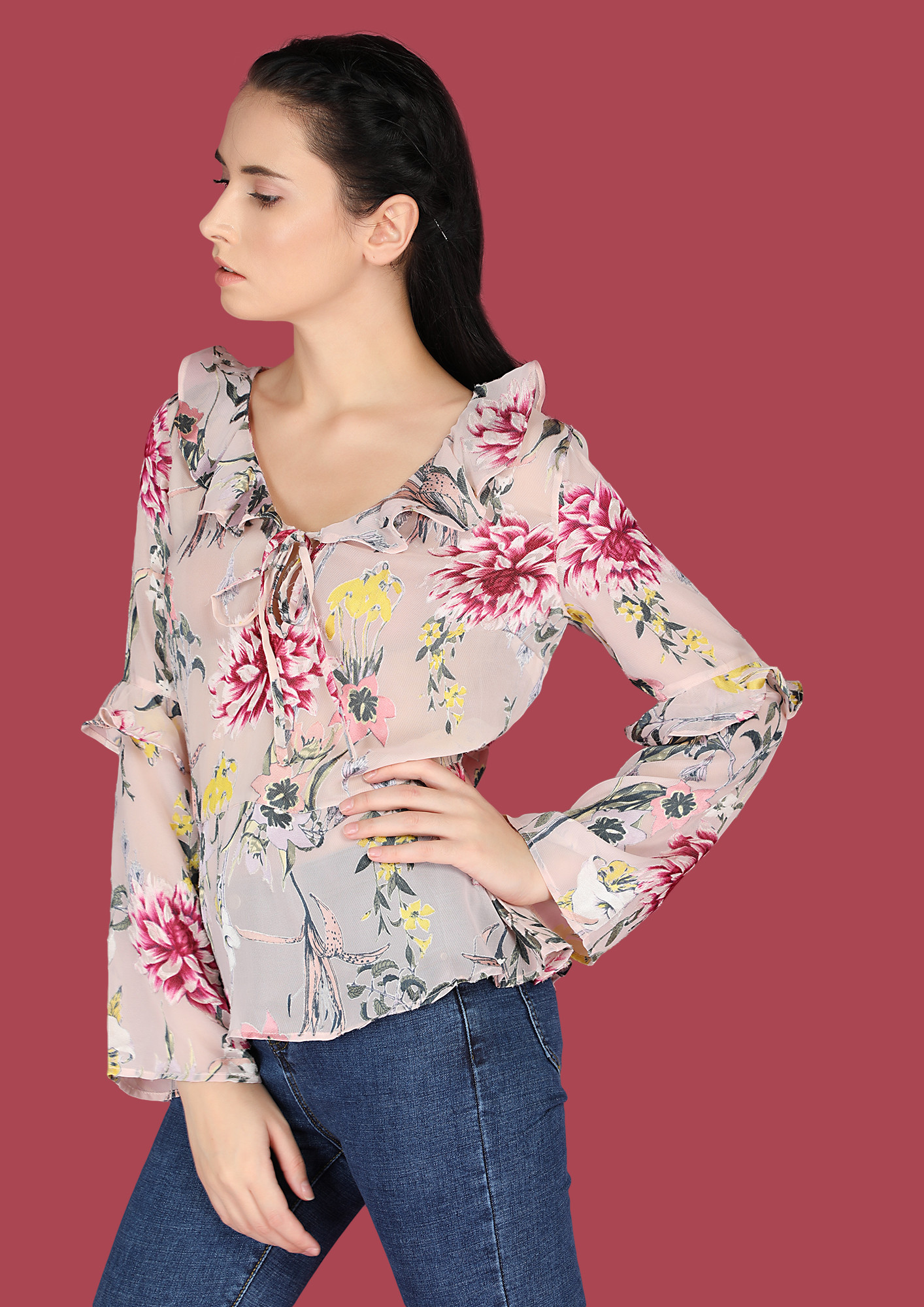 FLOWERS OF WISDOM PINK BLOUSE