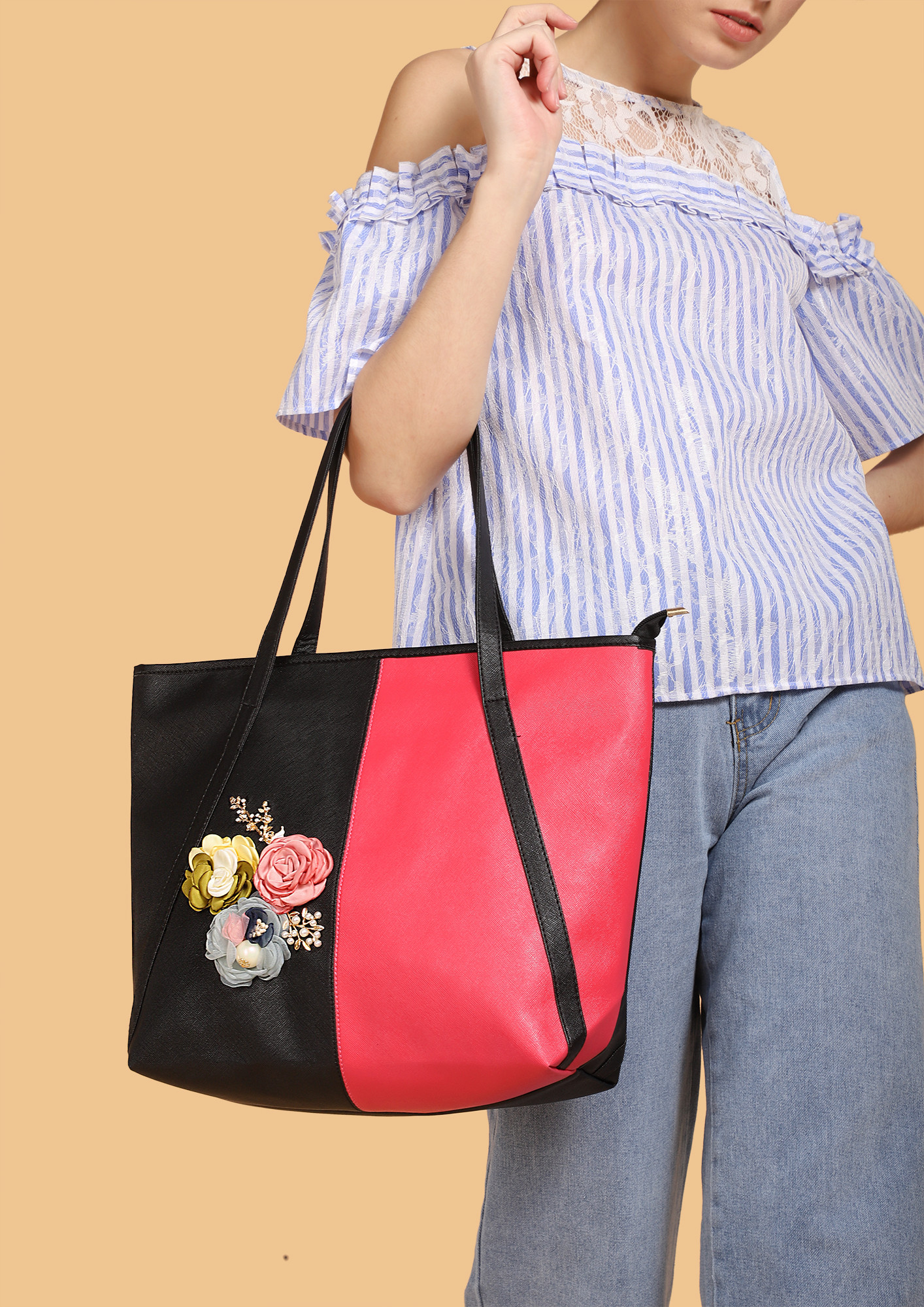 IT'S IN THE FLOWERS FUCHSIA TOTE