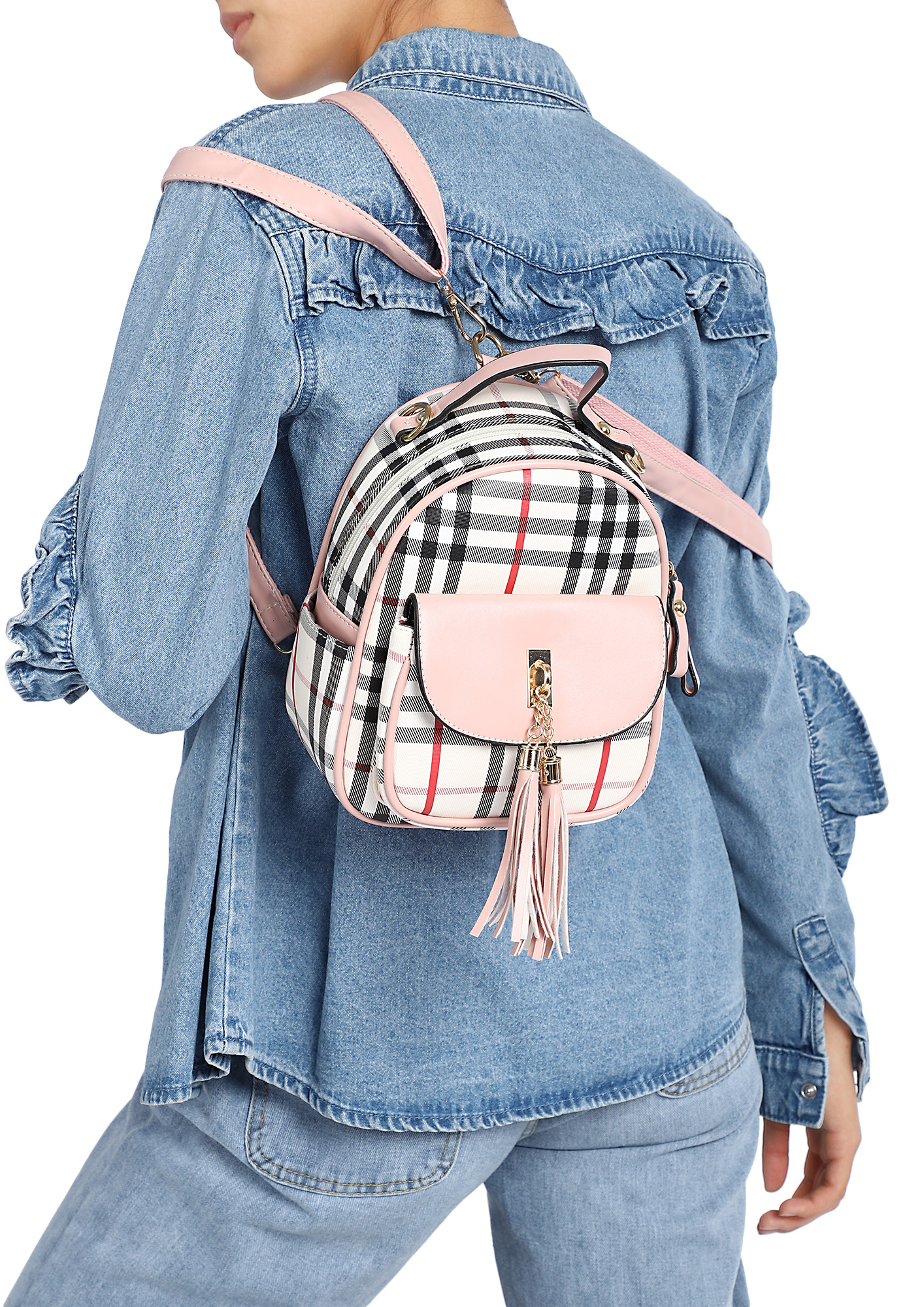 OLD CHECK DAYS PINK BACKPACK