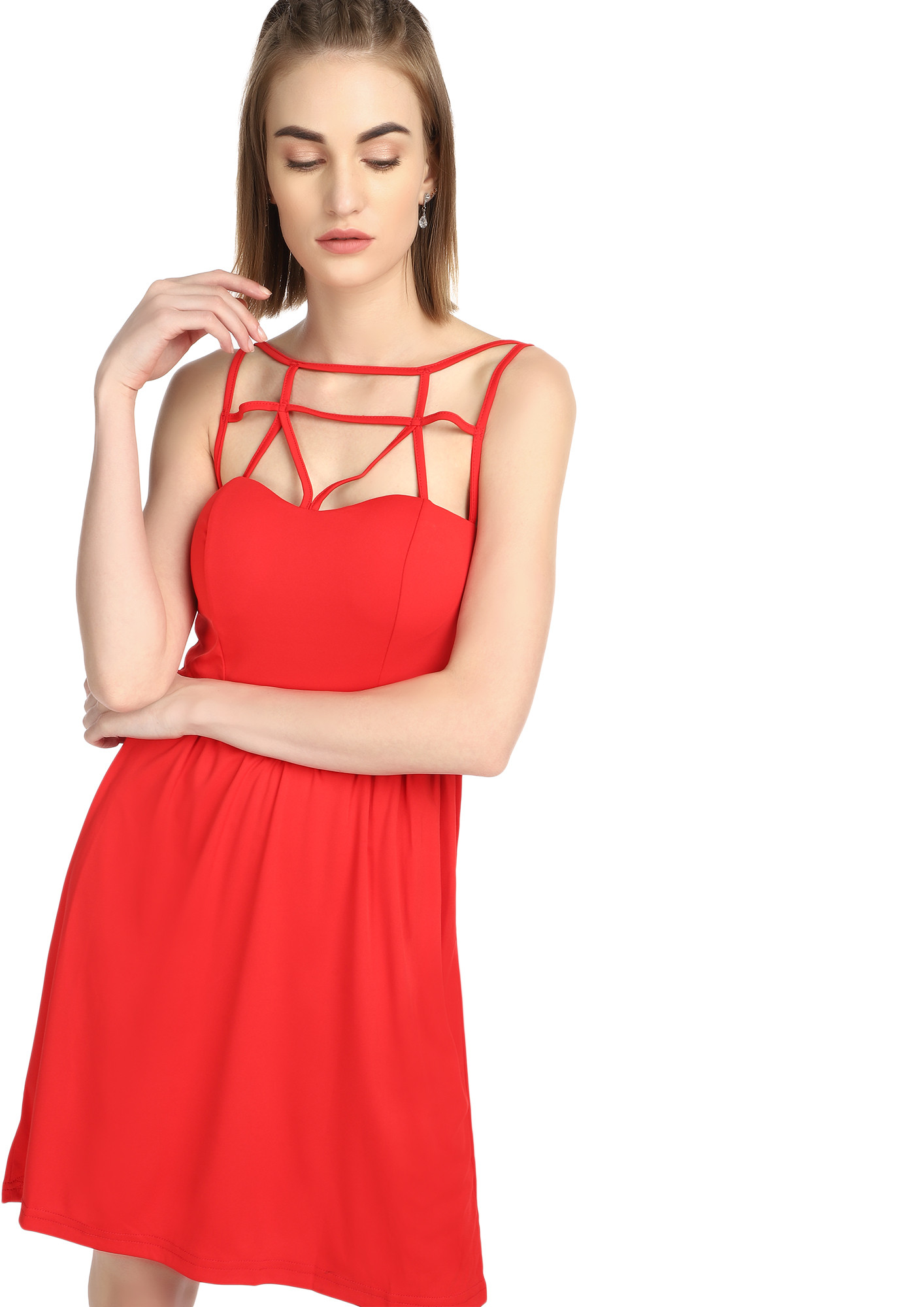 LOVE IS IN AIR RED SKATER DRESS