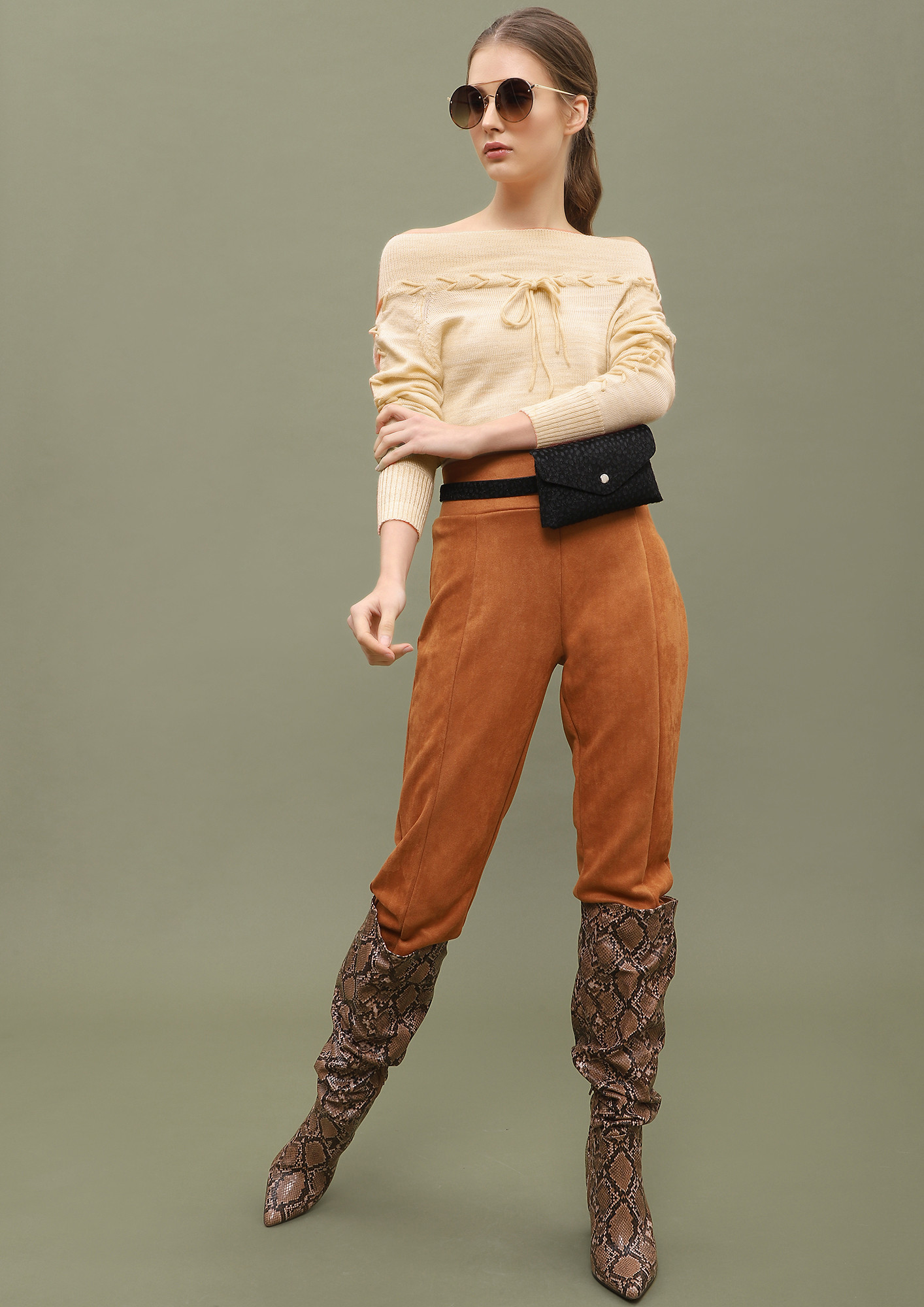 HOT CHOCOLATE AND COLD NIGHTS  BEIGE CROPPED JUMPER