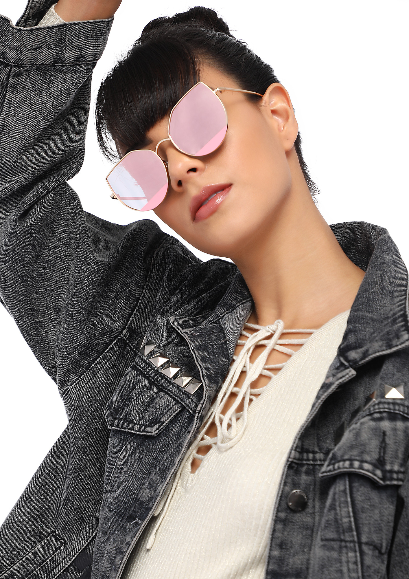 ALL ANGLES CORRECT PINK CATEYE SUNGLASSES