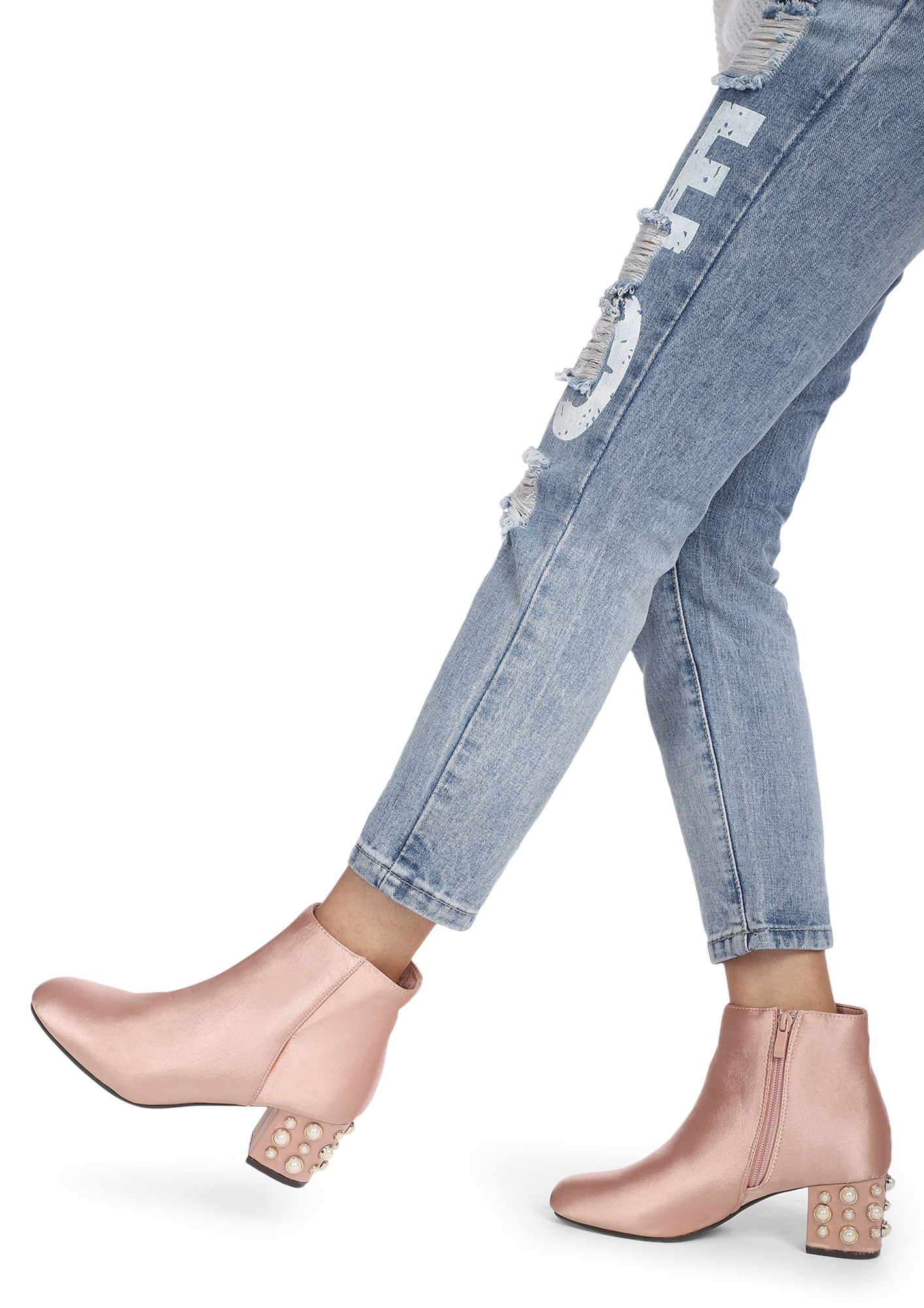 LADY LUCK PINK ANKLE BOOTS