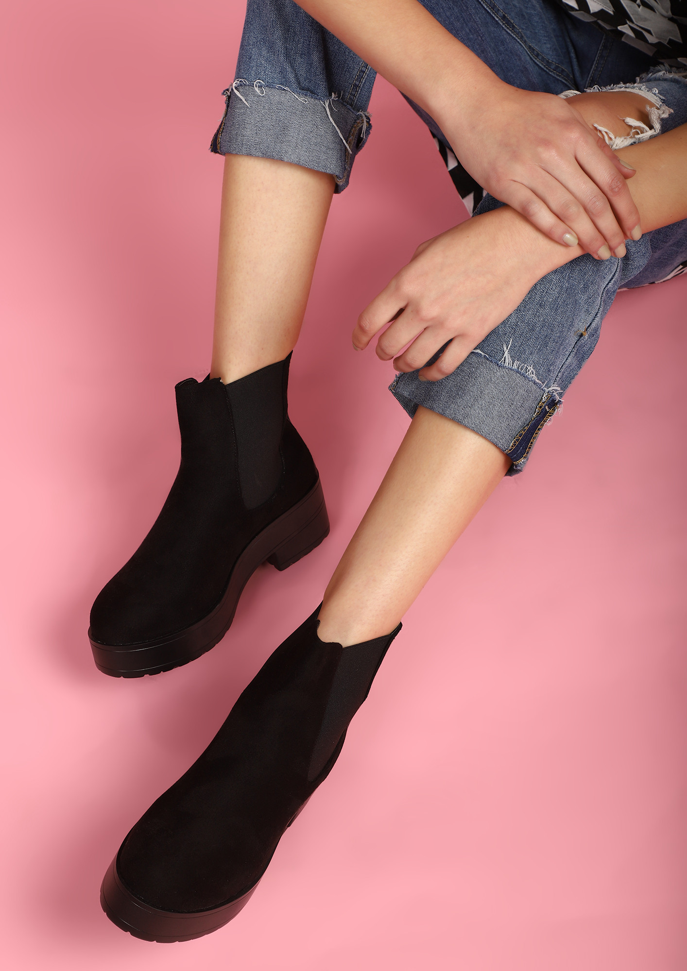 SPOTLIGHT IS YOURS BLACK ANKLE BOOTS