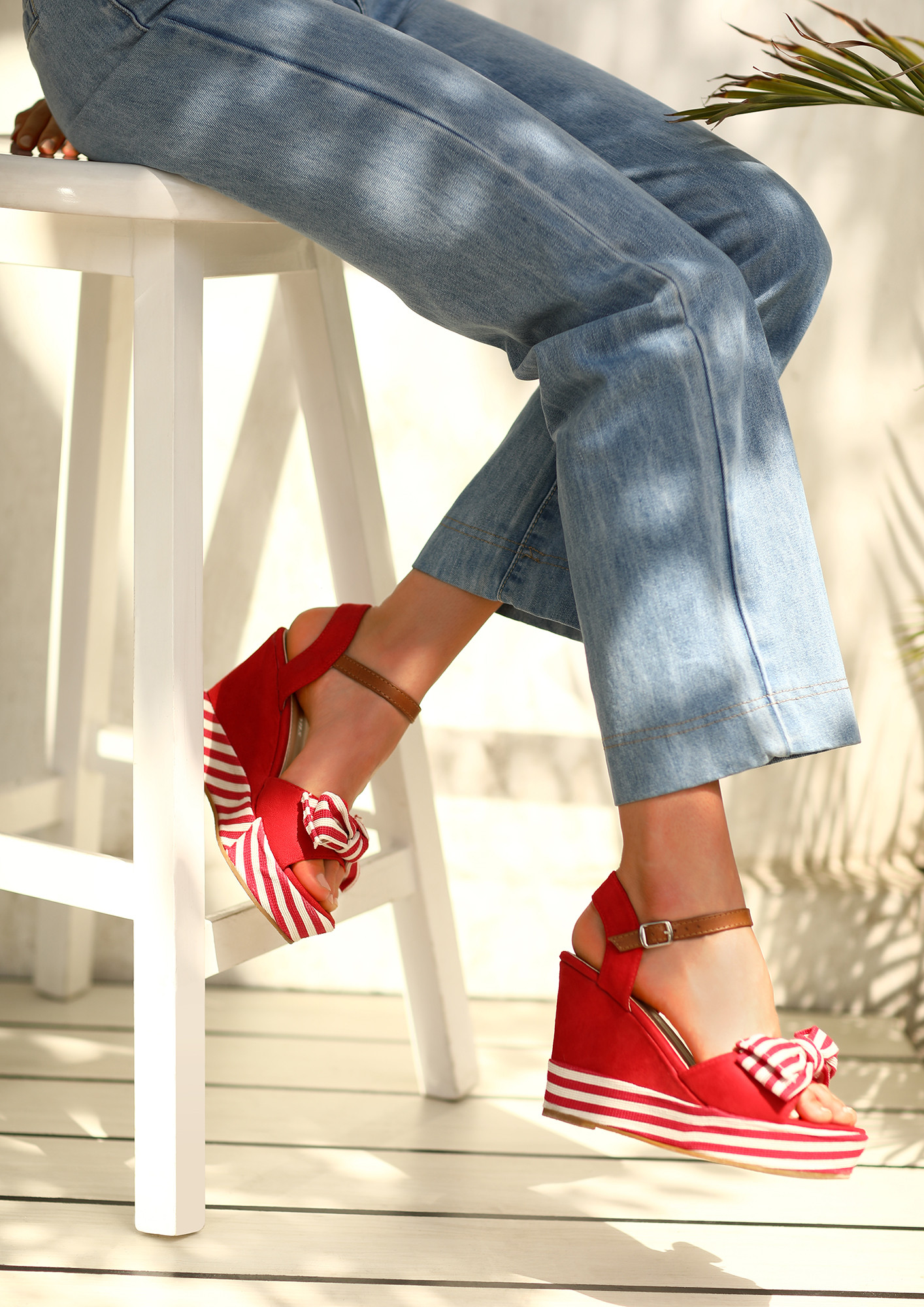 WHERE'S YOUR NEXT ESCAPE RED WEDGES