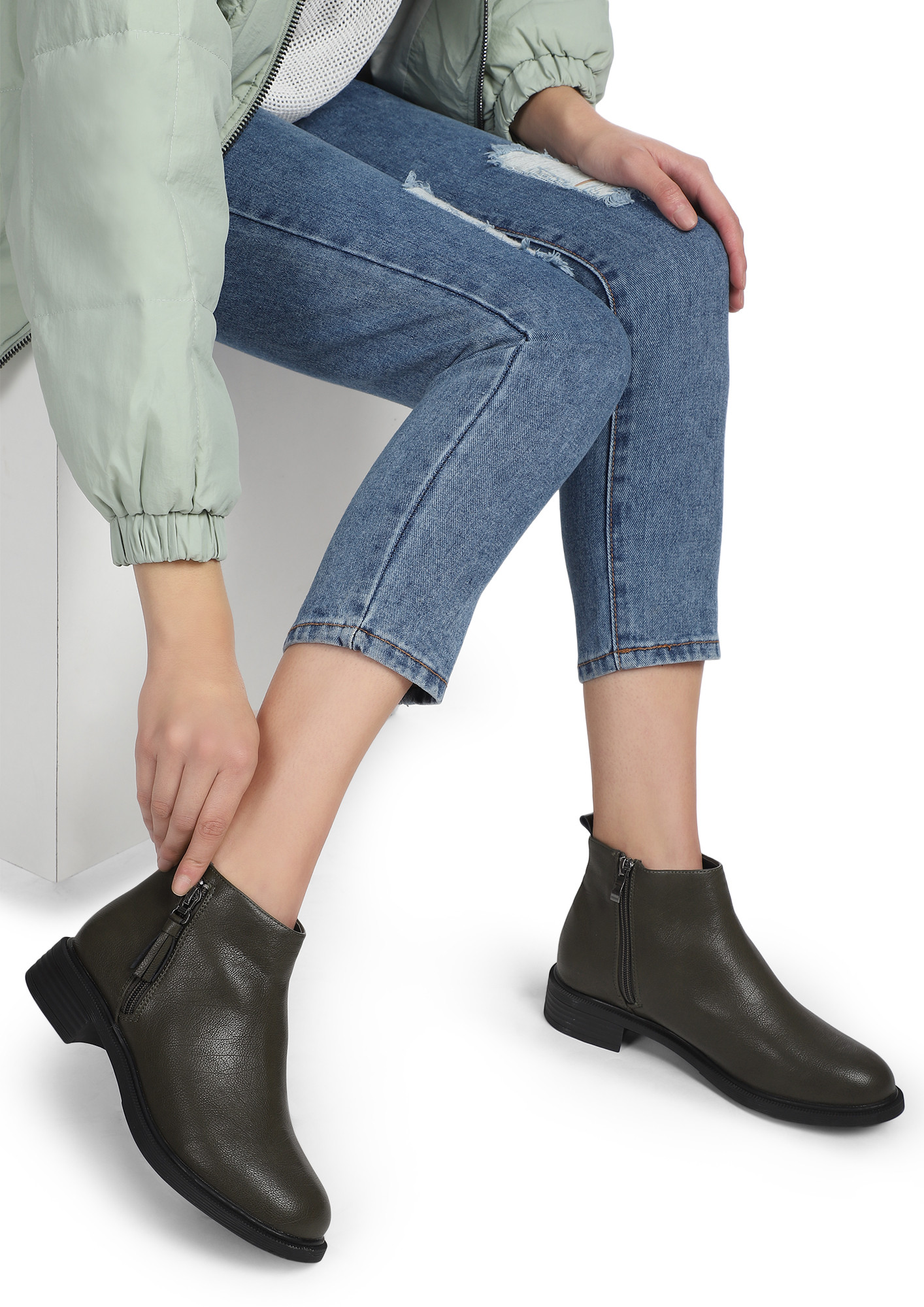 Buy GOOD FOR EVERYDAY OLIVE GREEN BOOTS for Women Online in India
