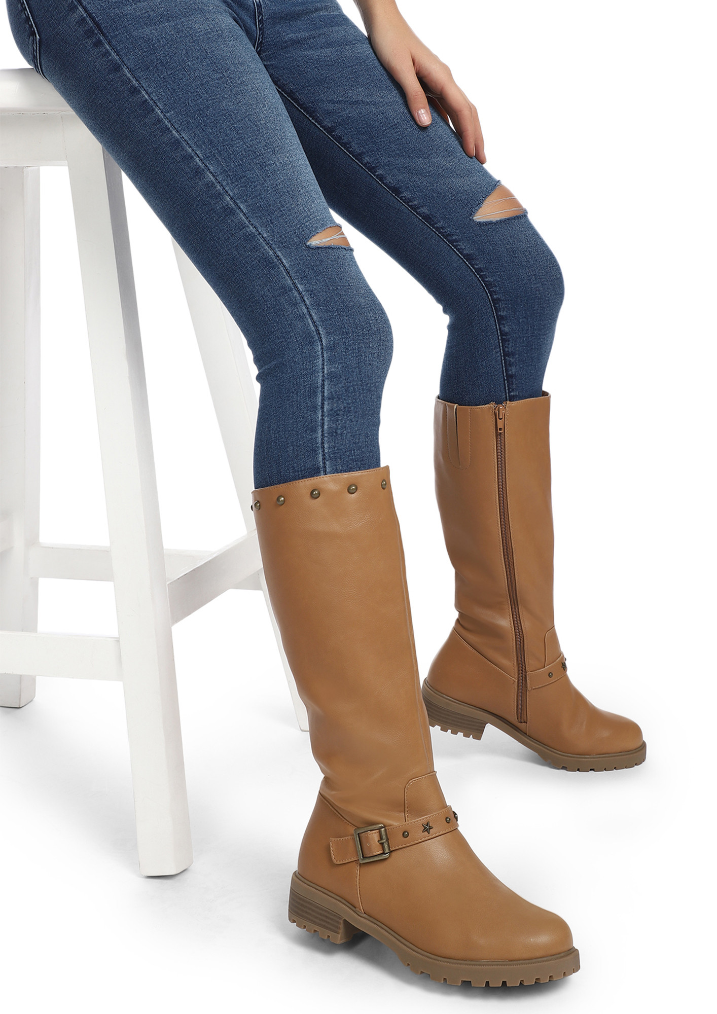 SUCH IS MY STYLE TAN MID-CALF BOOTS