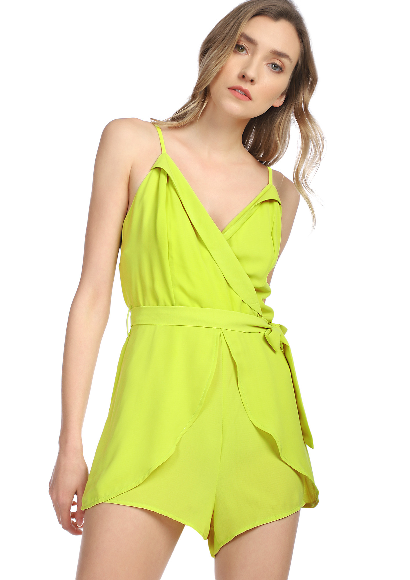 BRING ON SOME FUN LIME YELLOW ROMPER