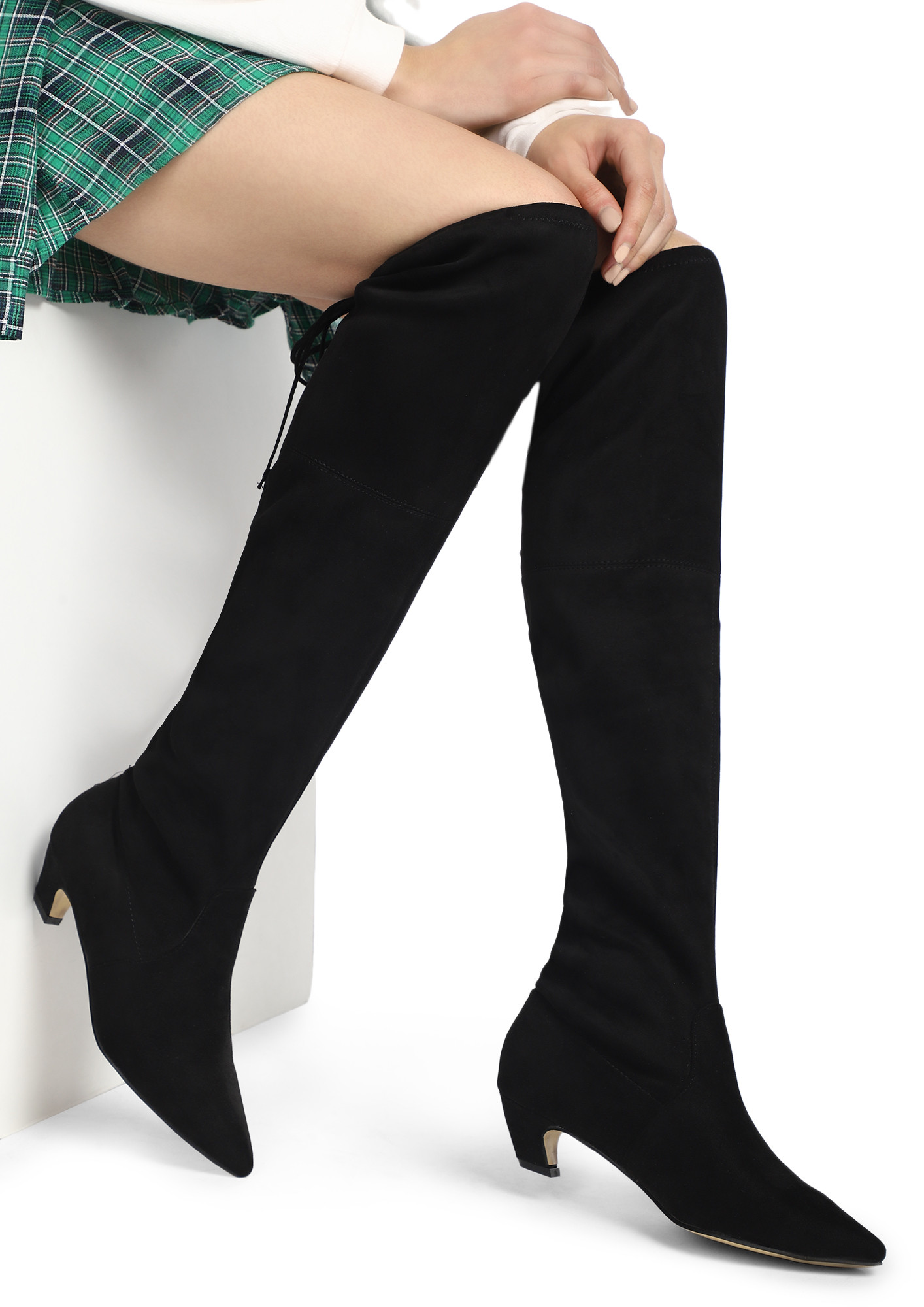 LEARNING CURVES BLACK KNEE-HIGH BOOTS