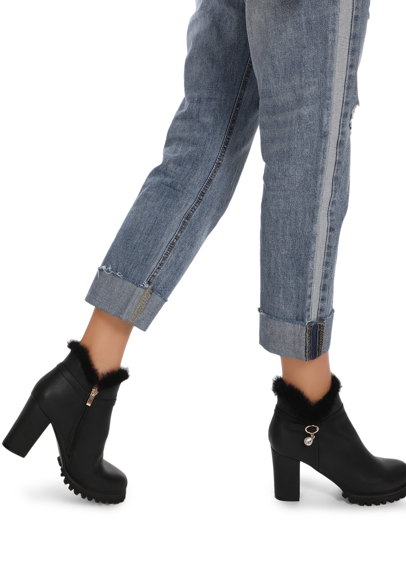 FEEL THOSE SOFT VIBES BLACK ANKLE BOOTS