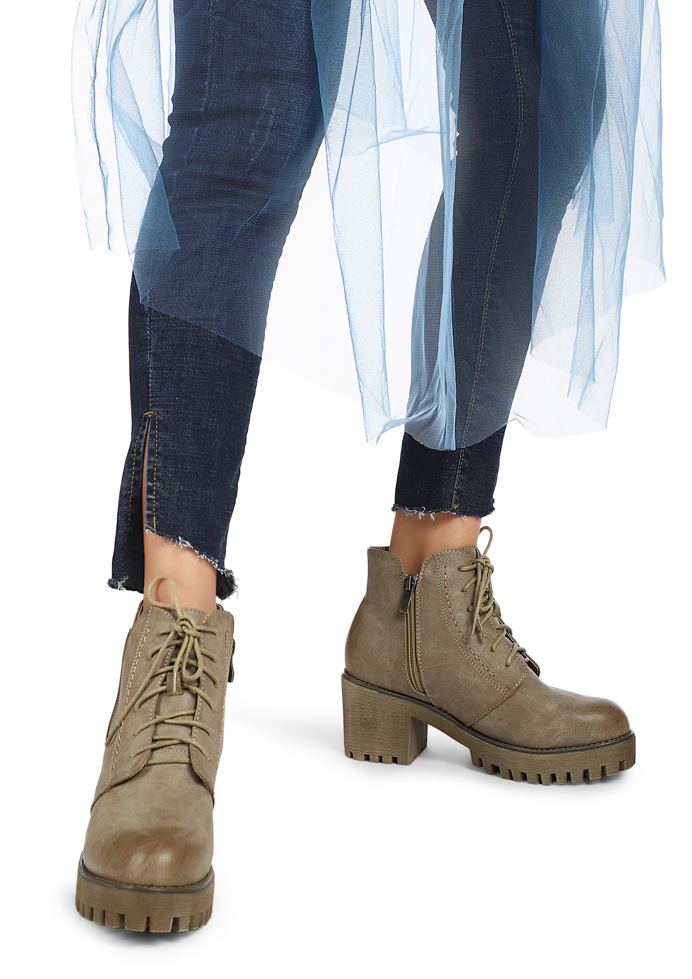 BUSY BEES KHAKI COMBAT BOOTS