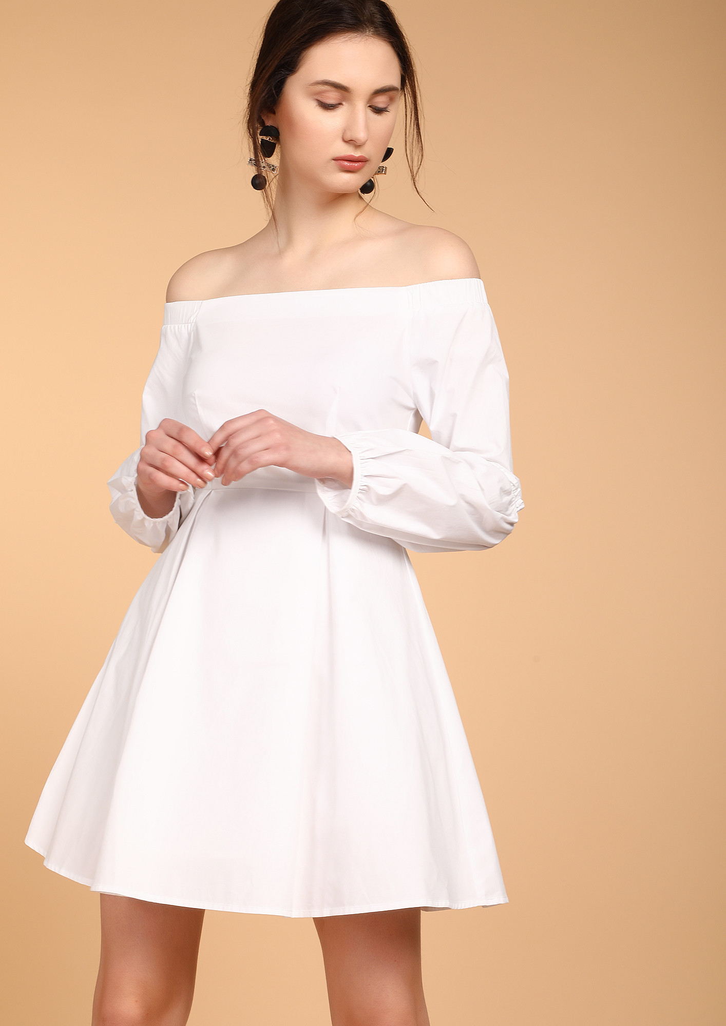 White Crochet Waist Flare Dress – Gabi Swimwear