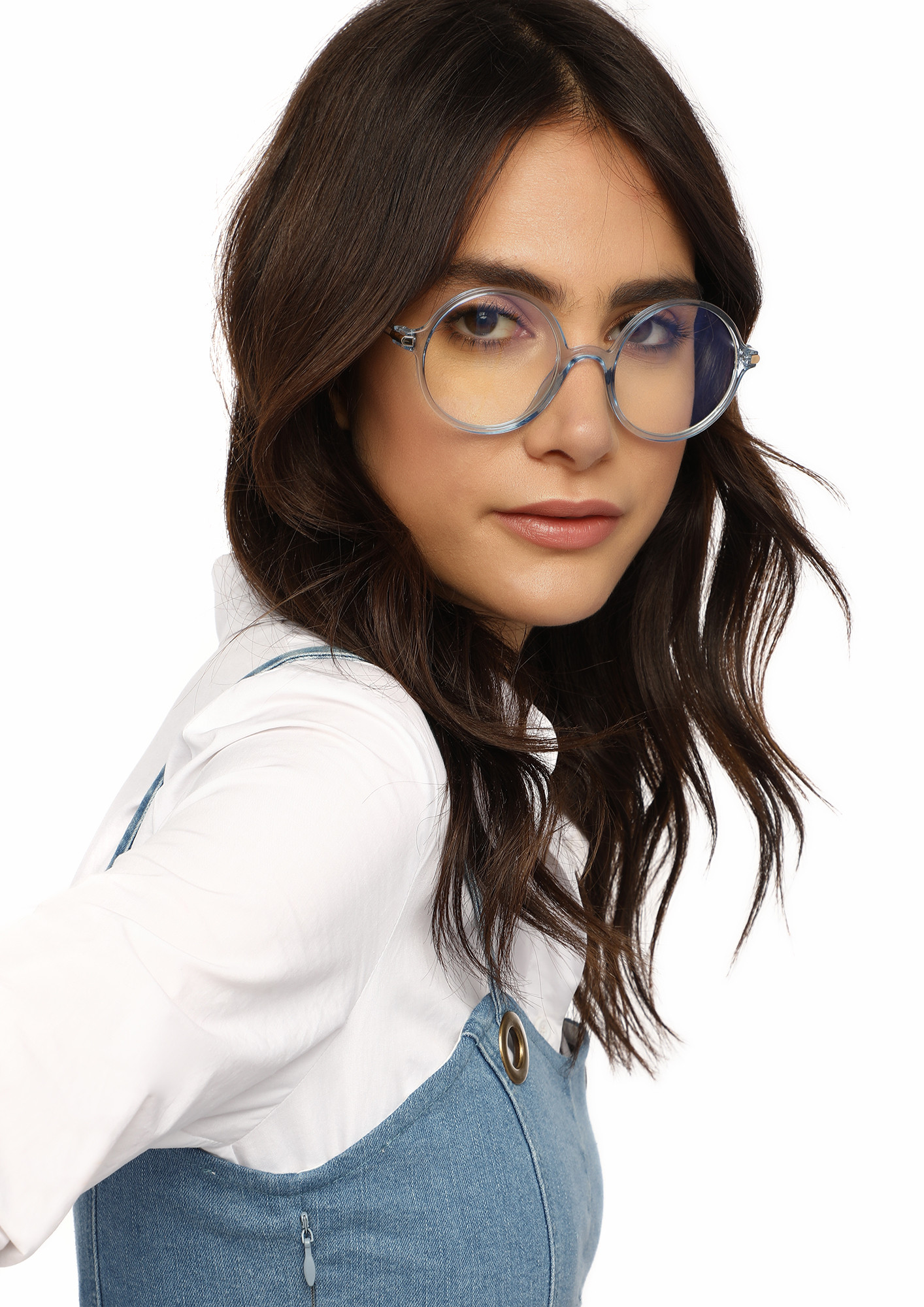 CIRCLE OF THOUGHTS BLUE ROUND SUNGLASSES