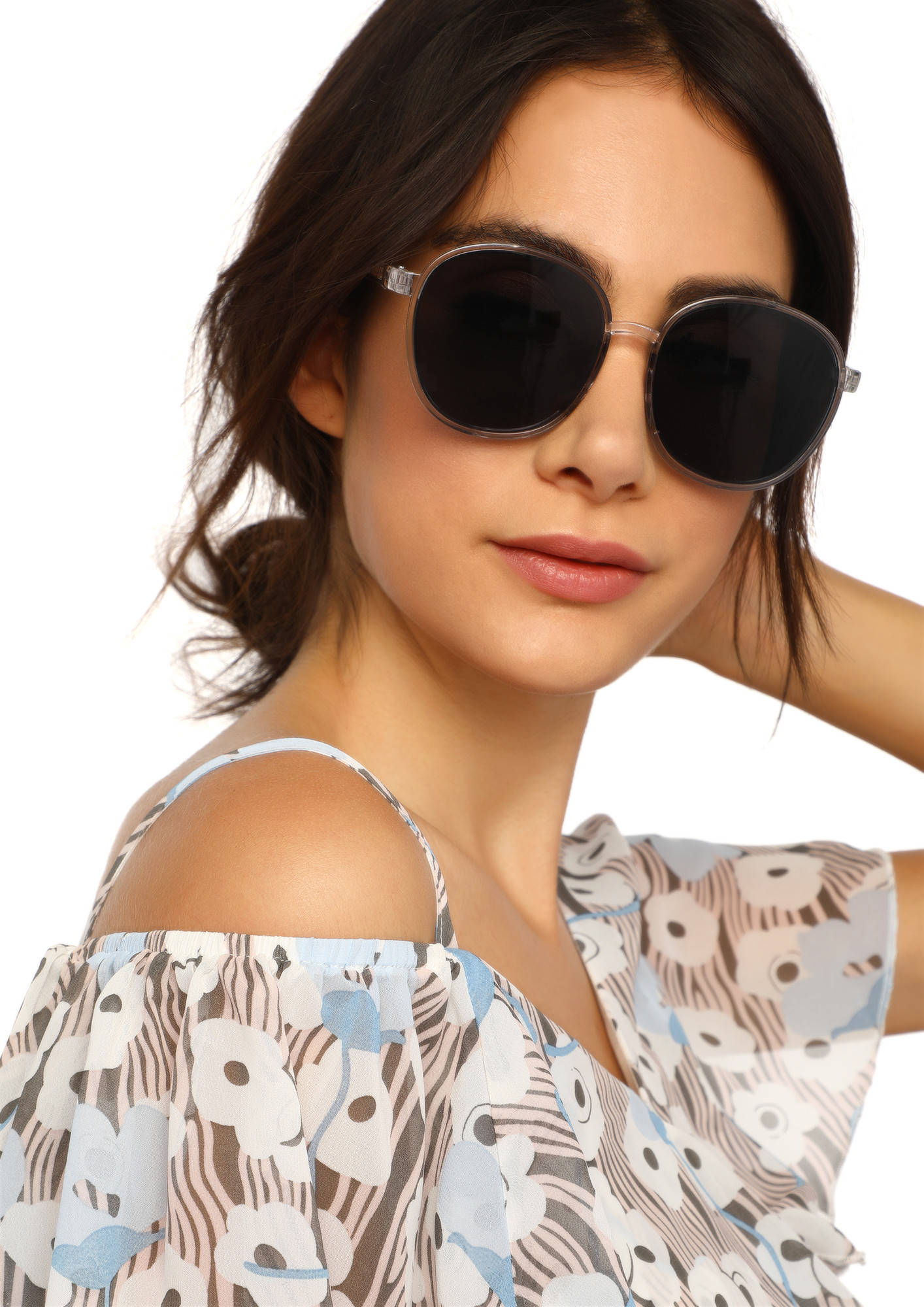 STILL GROUNDED GREY OVERSIZED SQUARE SUNGLASSES