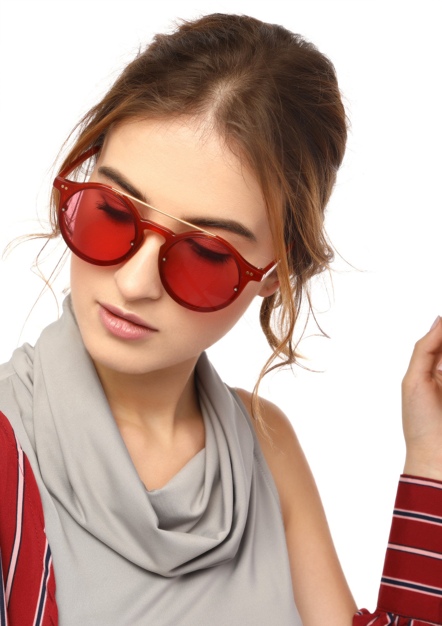BACK TO ROOTS RED ROUND SUNGLASSES
