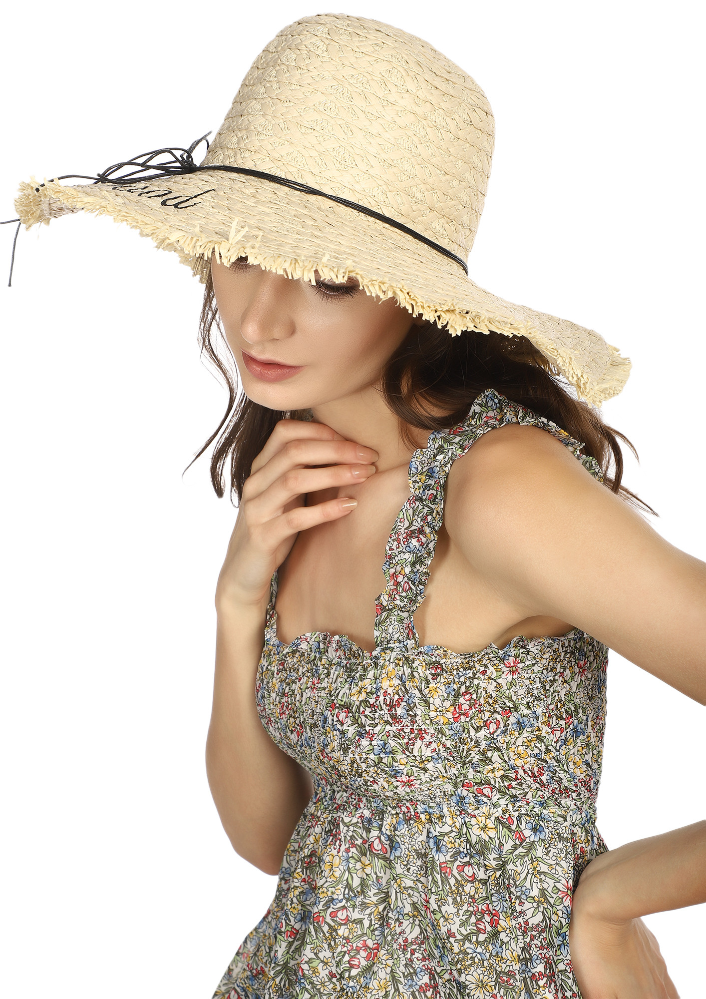BE MY ANCHORE BEIGE STRAW HAT