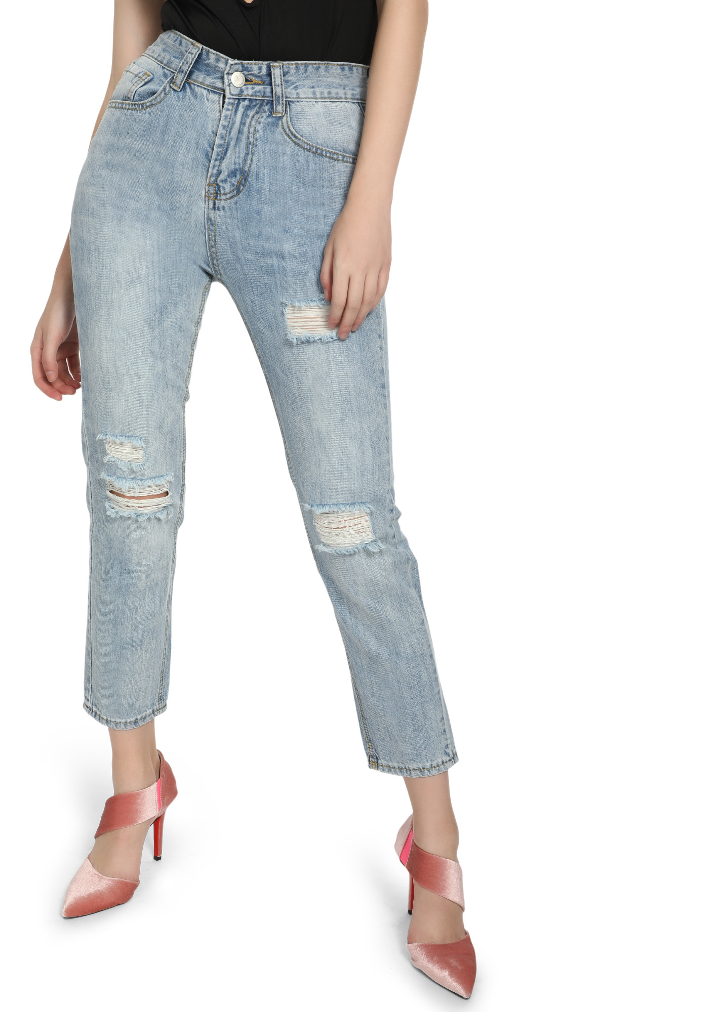 All Play No Work Blue Cropped Jeans