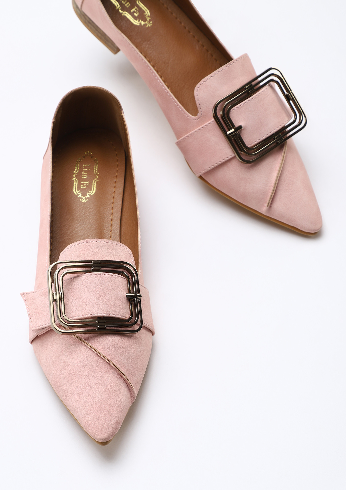 BUCKLE UP THE THOUGHTS PINK FLAT SHOES