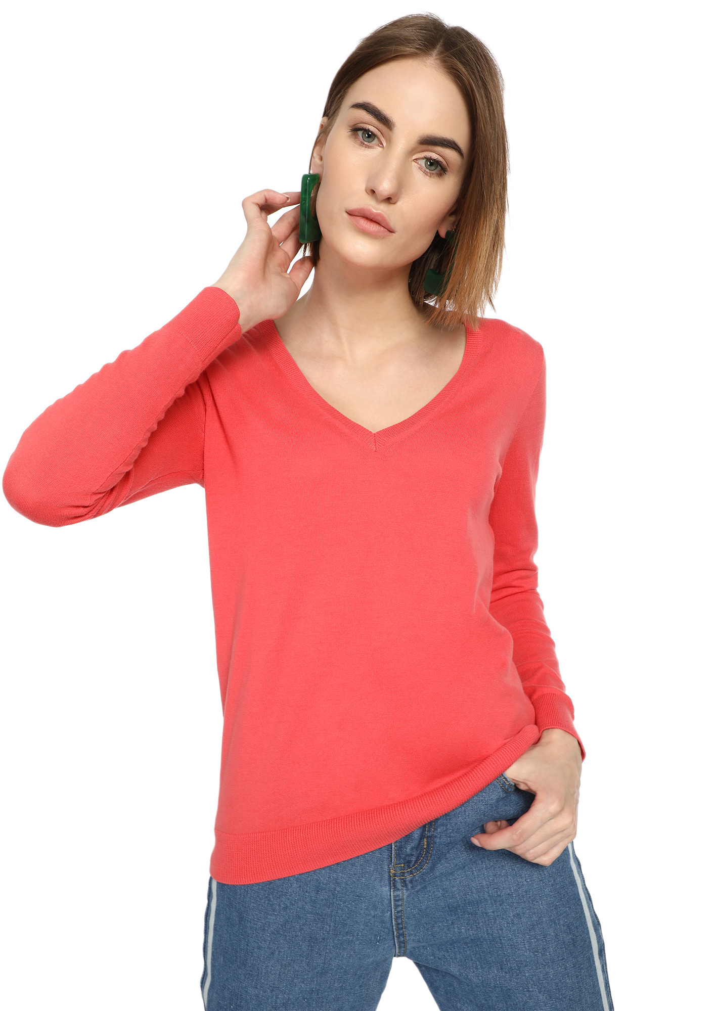 CAN YOU RIB-PEAT ROSE RED RIBBED T-SHIRT