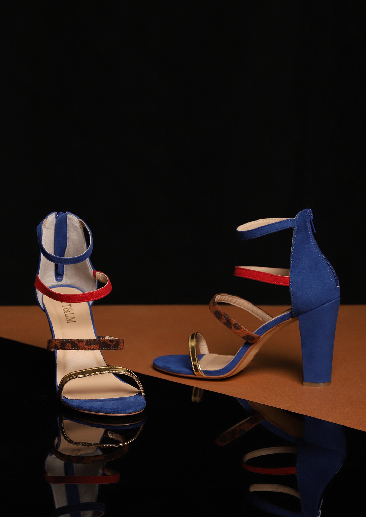 LIFE FULL OF COLORS BLUE HEELED SANDALS