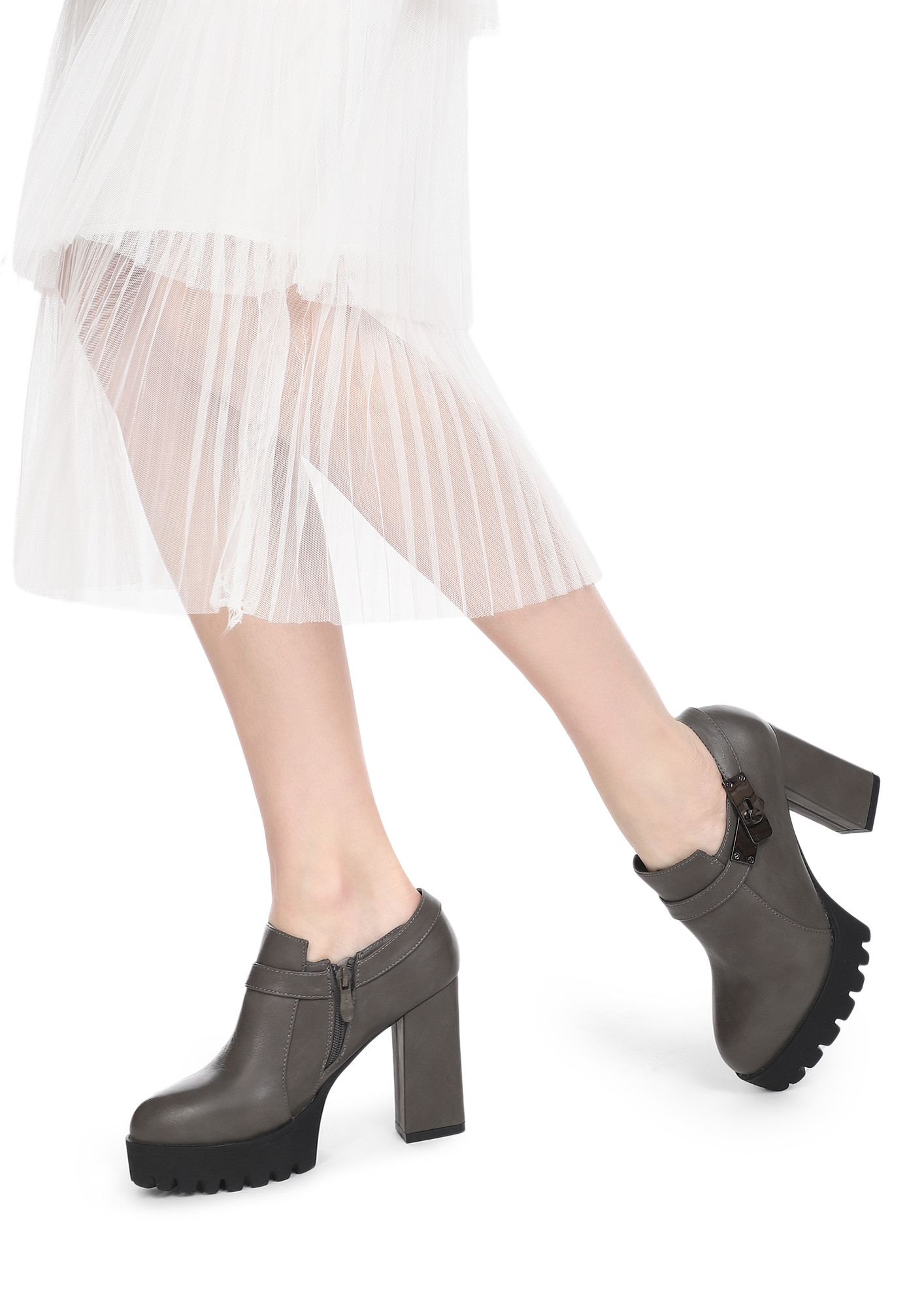 OFFICE TO HAPPY HOURS GREY ANKLE BOOTS